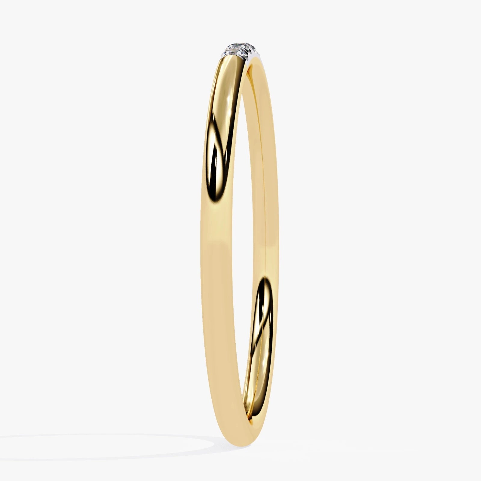 Minimalist Round Cut Lab Grown Diamond Wedding Ring Flush Set Anniversary Band