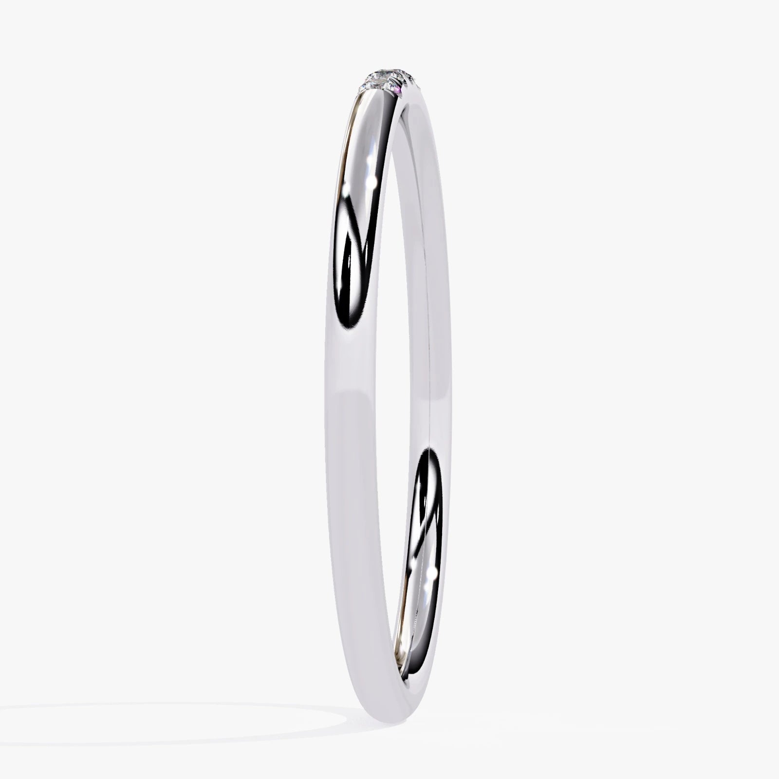 Minimalist Round Cut Lab Grown Diamond Wedding Ring Flush Set Anniversary Band