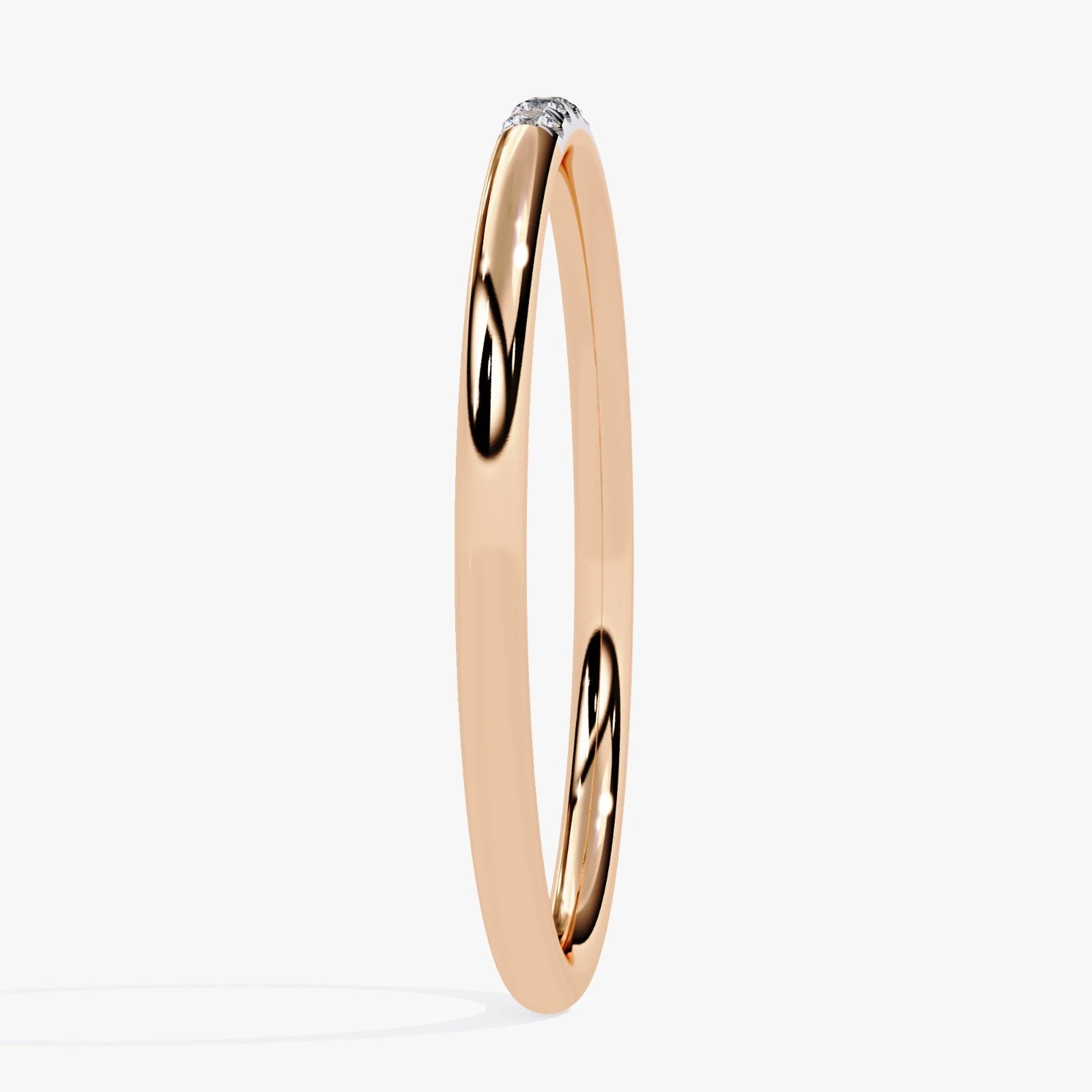 Minimalist Round Cut Lab Grown Diamond Wedding Ring Flush Set Anniversary Band