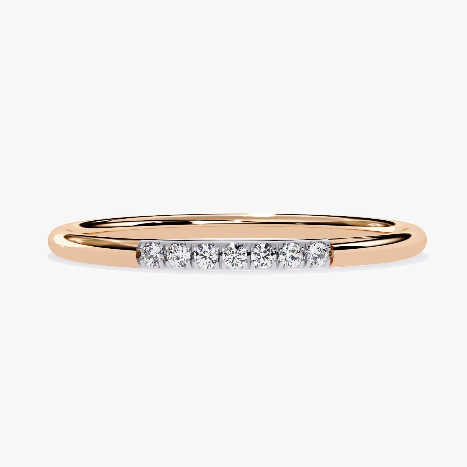 Minimalist Round Cut Lab Grown Diamond Wedding Ring Flush Set Anniversary Band