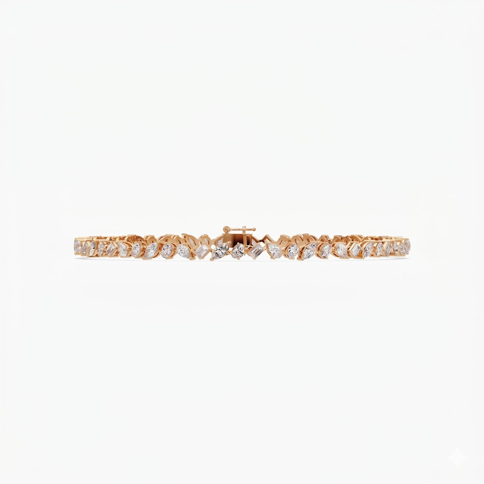 Mix Cut Moissanite Tennis Bracelet – Elegant Mixed Shape Diamond Alternative Bracelet for Women