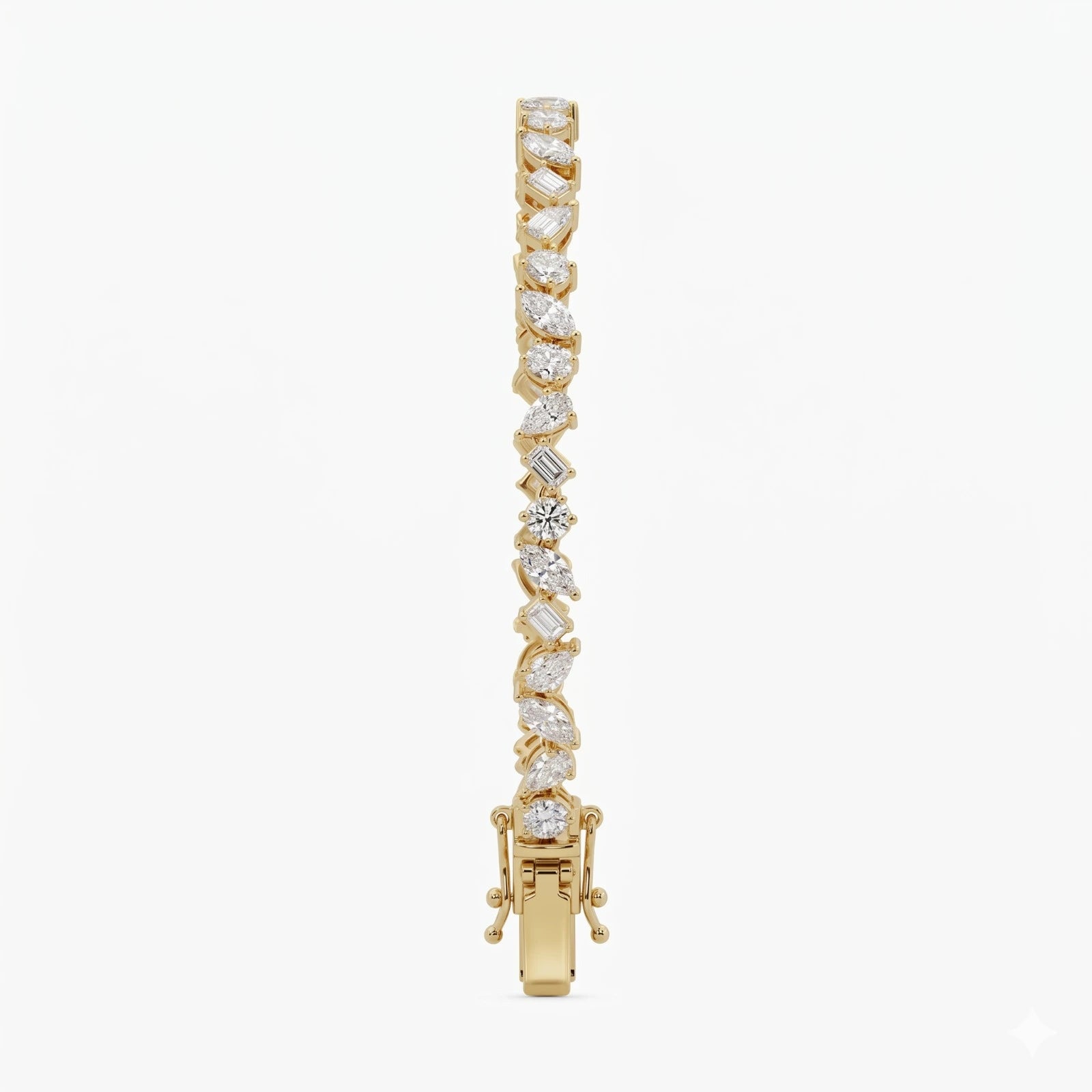 Mix Cut Moissanite Tennis Bracelet – Elegant Mixed Shape Diamond Alternative Bracelet for Women