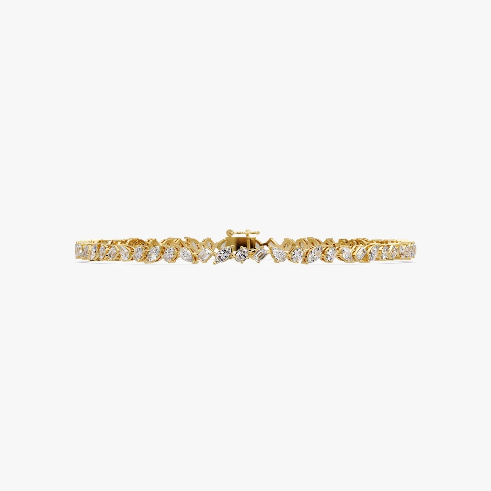 Mix Cut Moissanite Tennis Bracelet – Elegant Mixed Shape Diamond Alternative Bracelet for Women