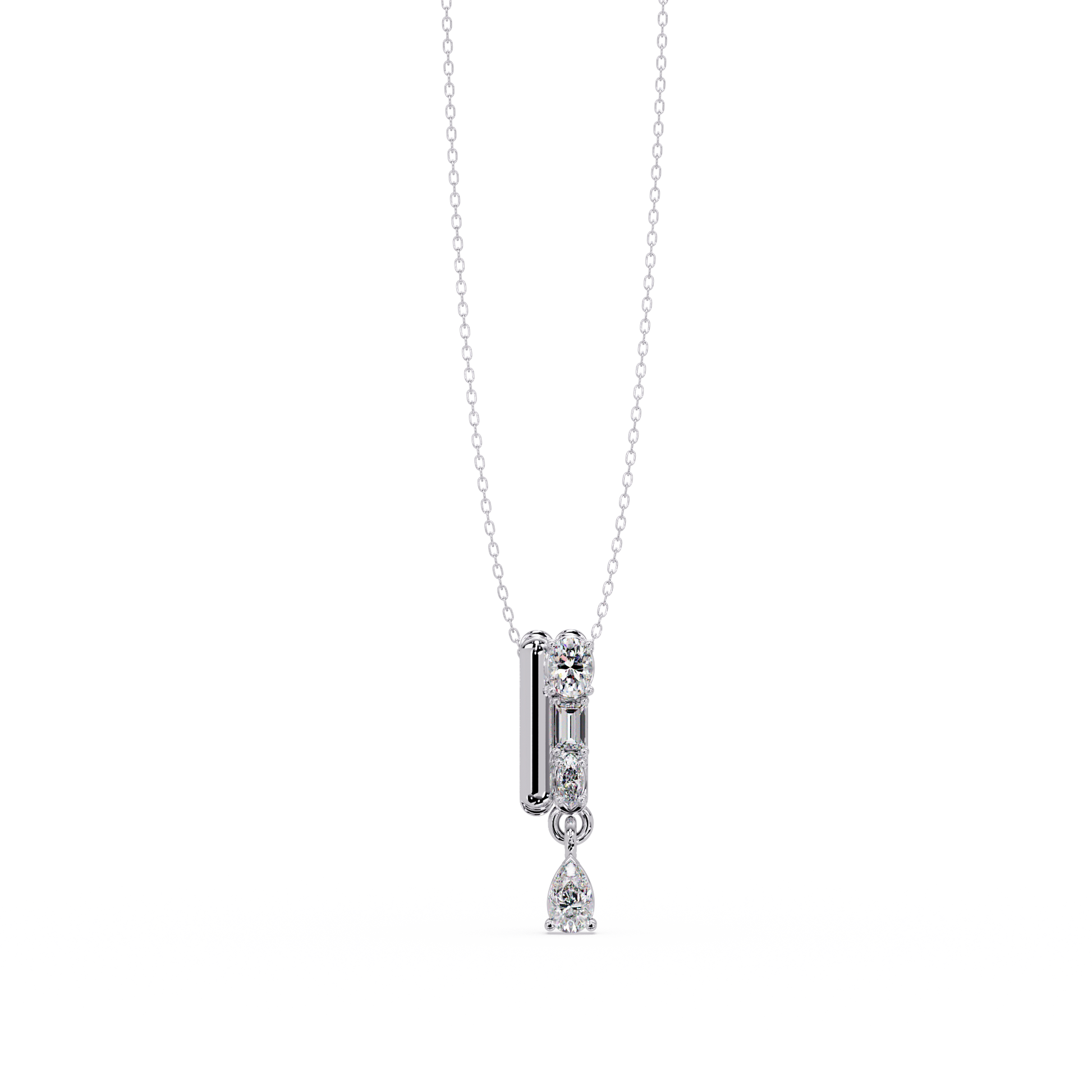 Oval Cut Lab Grown Diamond Necklace