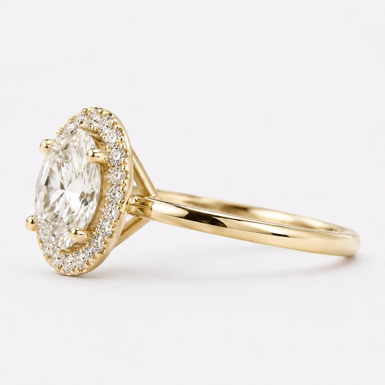 Oval Cut Moissanite Halo Engagement Ring Classic Oval Halo Bridal Ring