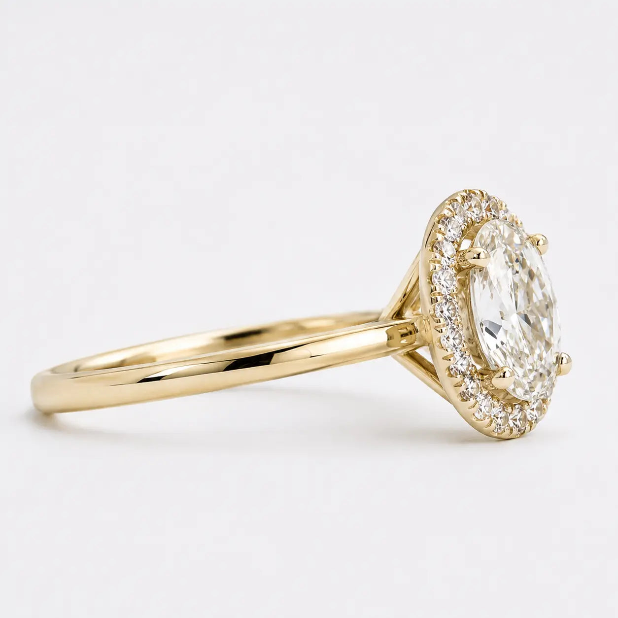 Oval Cut Moissanite Halo Engagement Ring Classic Oval Halo Bridal Ring