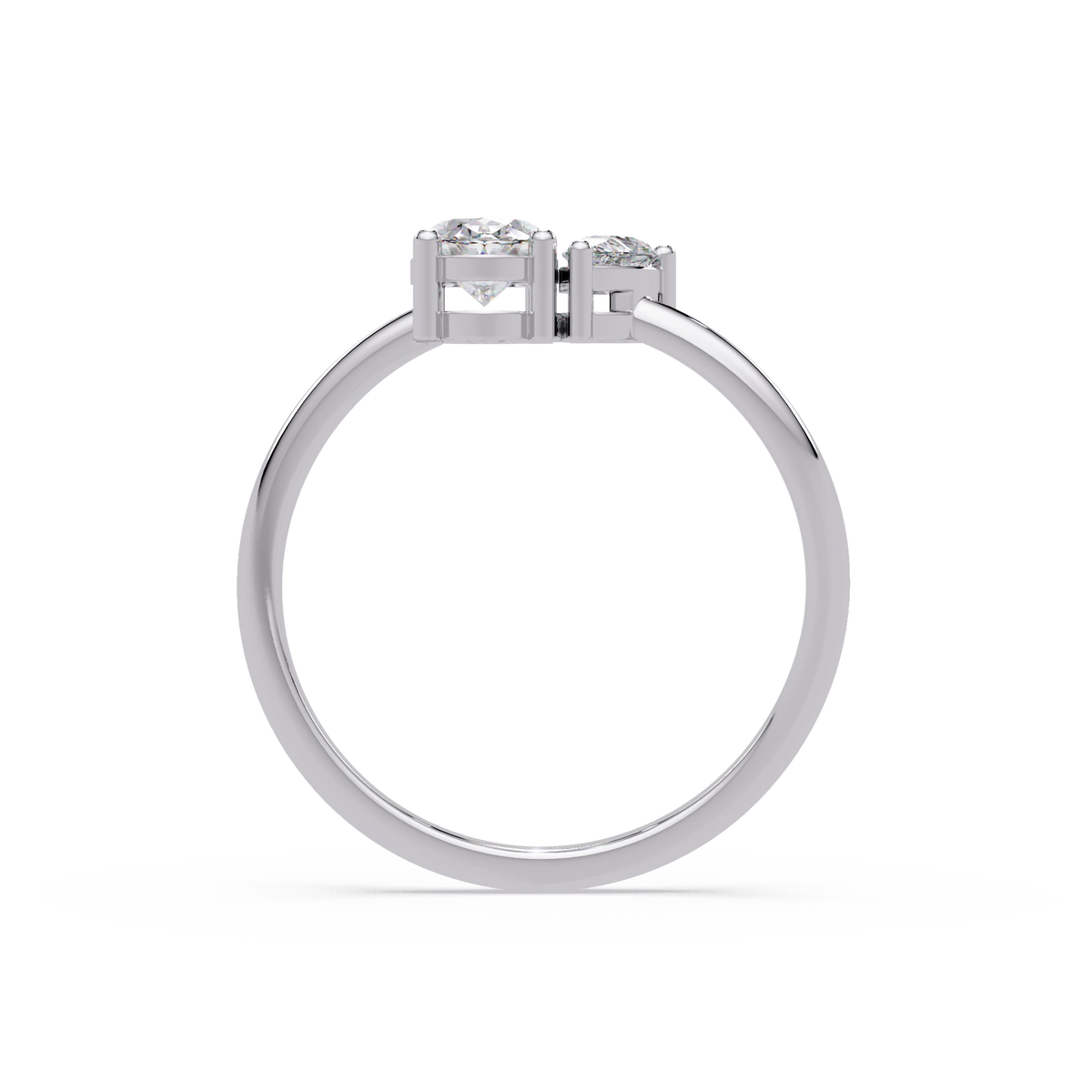 Oval Lab Grown Diamond Engagement Ring Elegant Two Stone Rose Gold Toi et Moi Ring