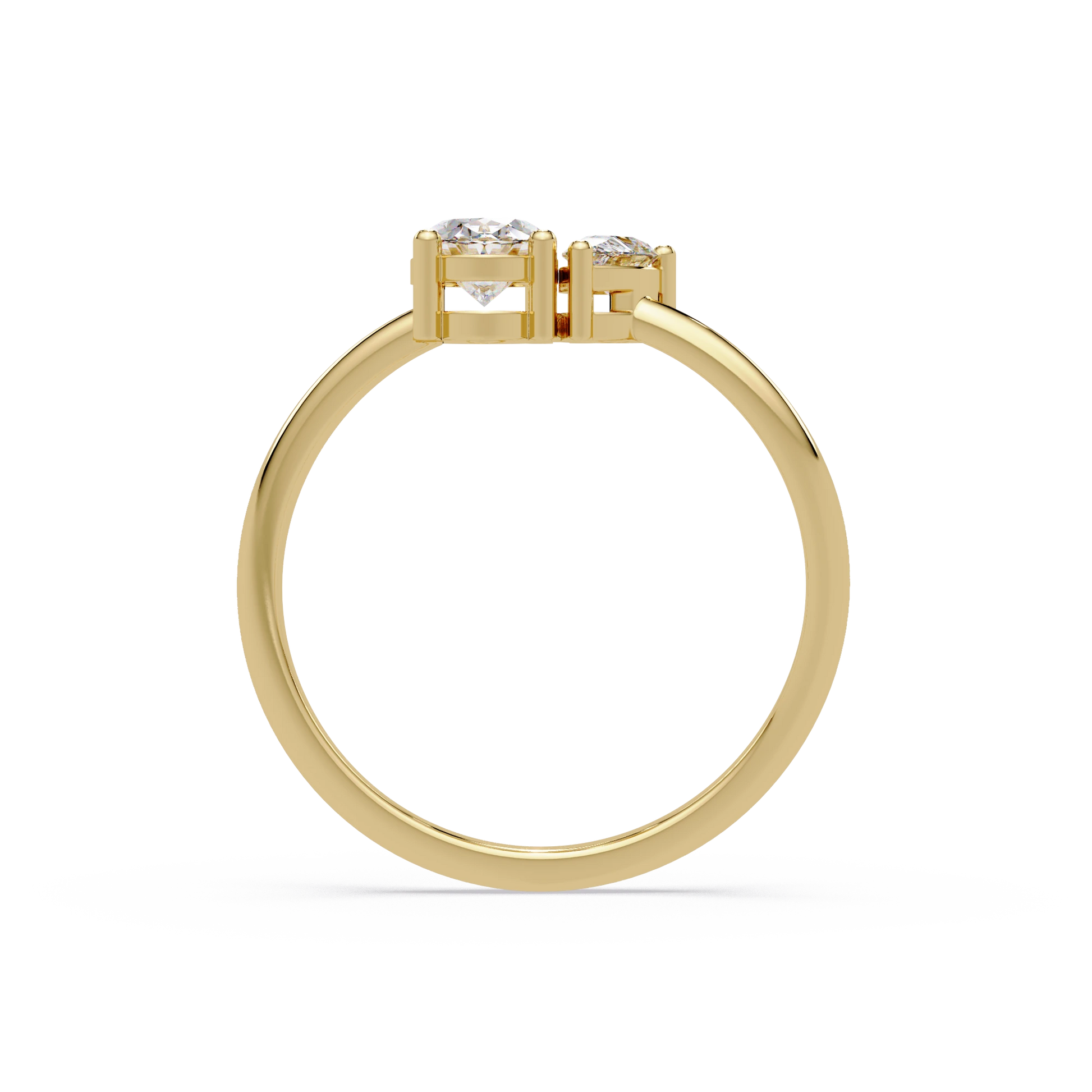 Oval Lab Grown Diamond Engagement Ring Elegant Two Stone Rose Gold Toi et Moi Ring