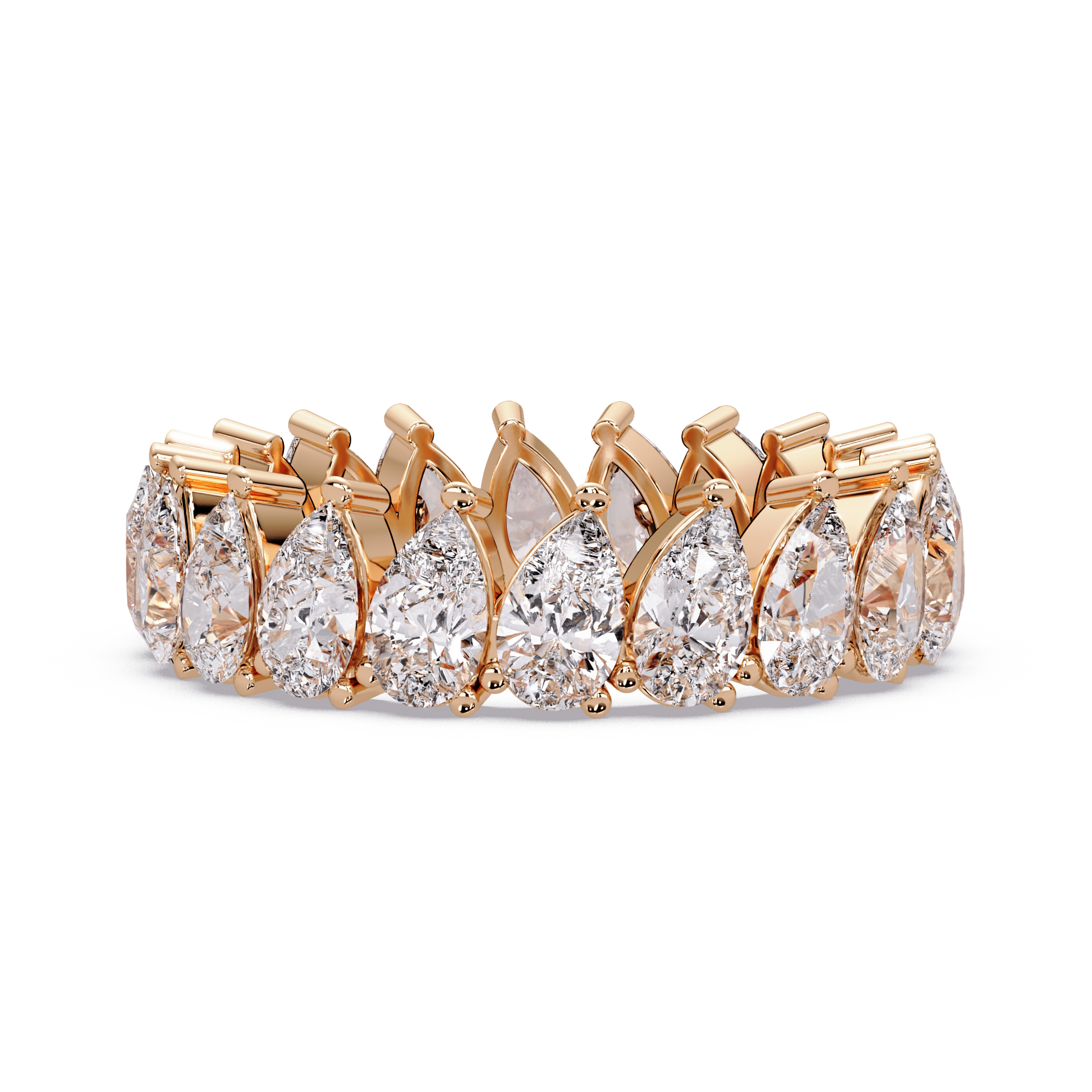 Pear Cut Lab Grown Diamond Eternity Wedding Band - Full Eternity Teardrop Diamond Ring