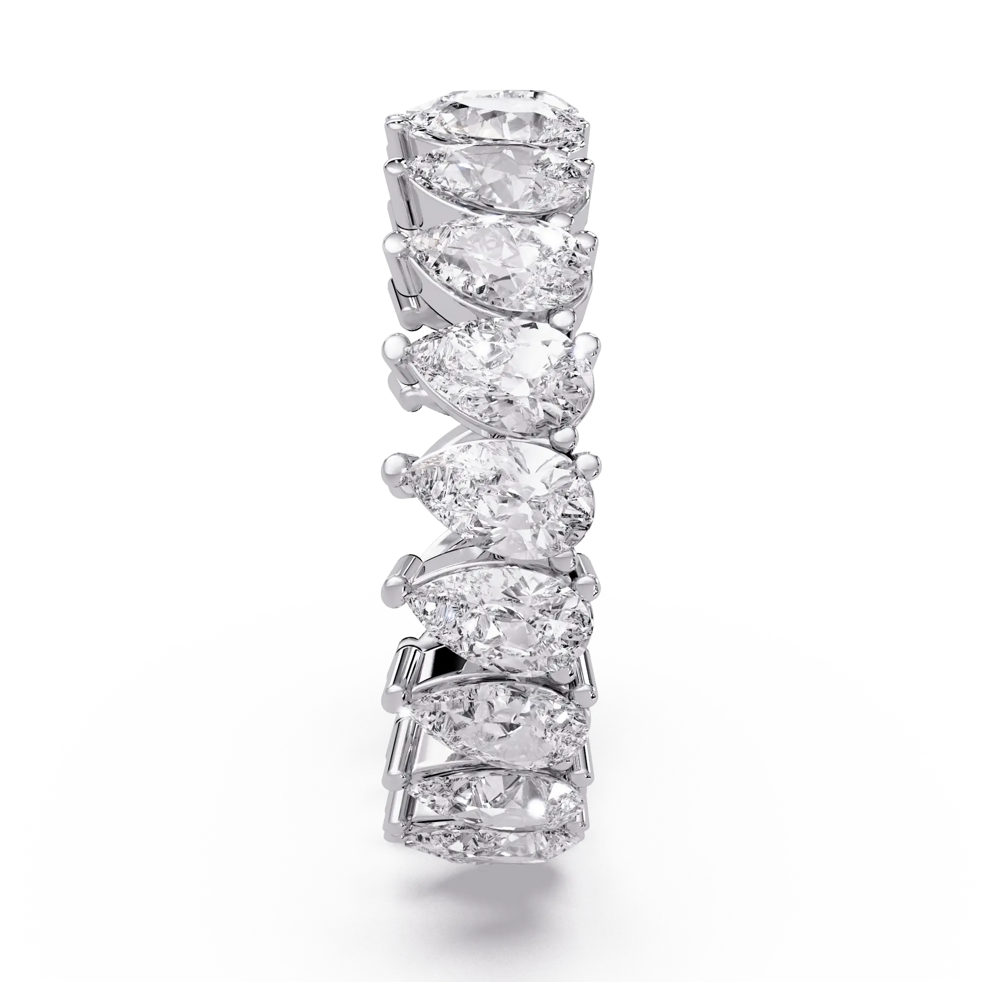 Pear Cut Lab Grown Diamond Eternity Wedding Band - Full Eternity Teardrop Diamond Ring