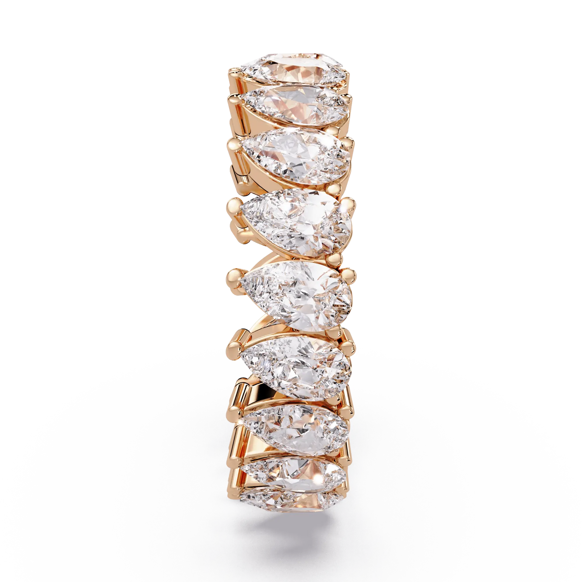 Pear Cut Lab Grown Diamond Eternity Wedding Band - Full Eternity Teardrop Diamond Ring