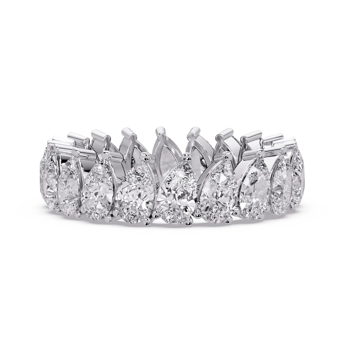 Pear Cut Lab Grown Diamond Eternity Wedding Band - Full Eternity Teardrop Diamond Ring