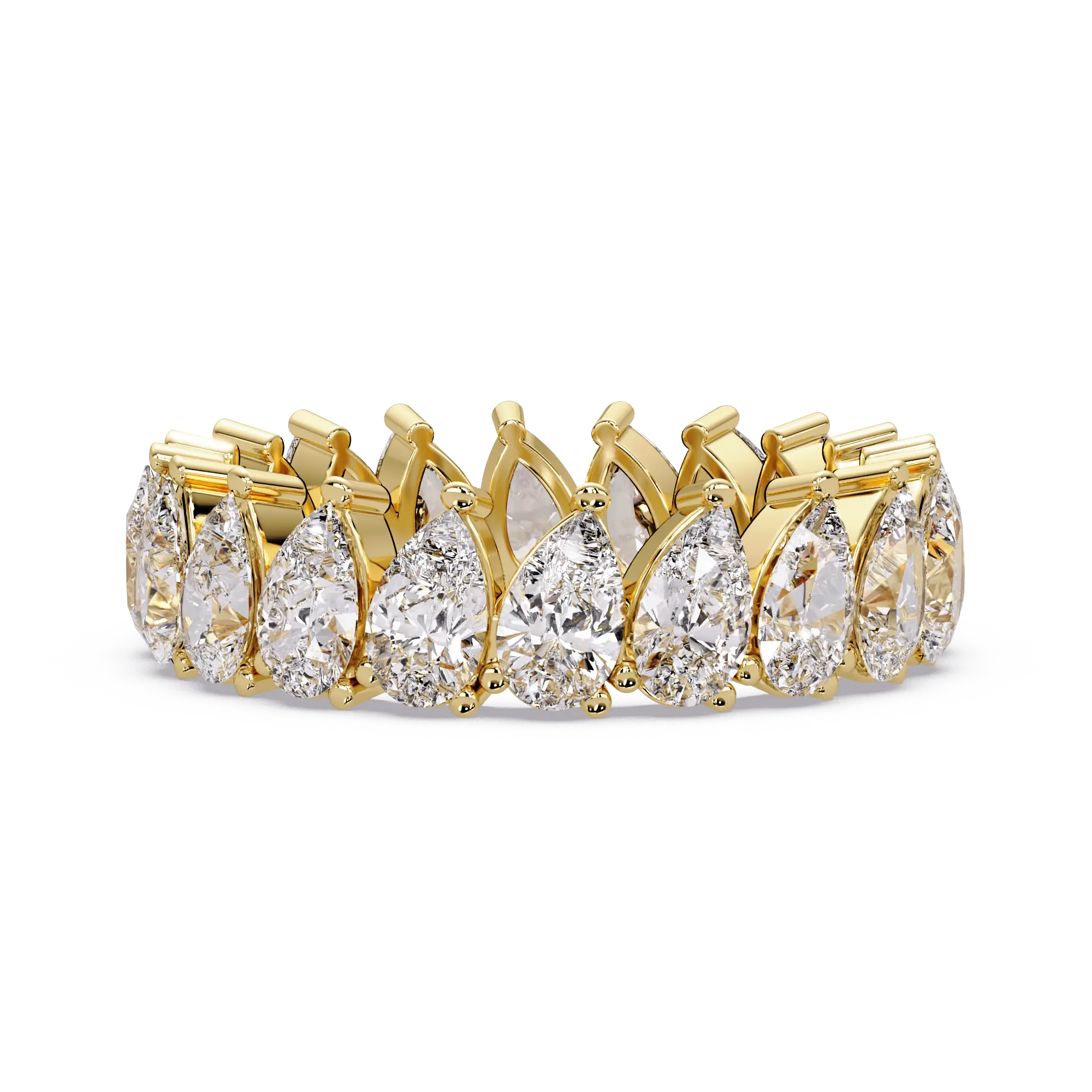 Pear Cut Lab Grown Diamond Eternity Wedding Band - Full Eternity Teardrop Diamond Ring
