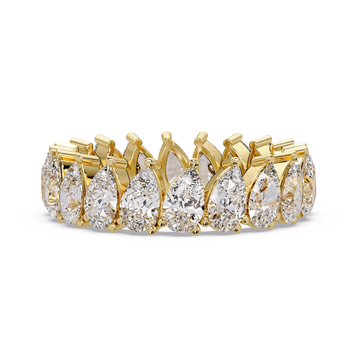 Pear Cut Lab Grown Diamond Eternity Wedding Band - Full Eternity Teardrop Diamond Ring