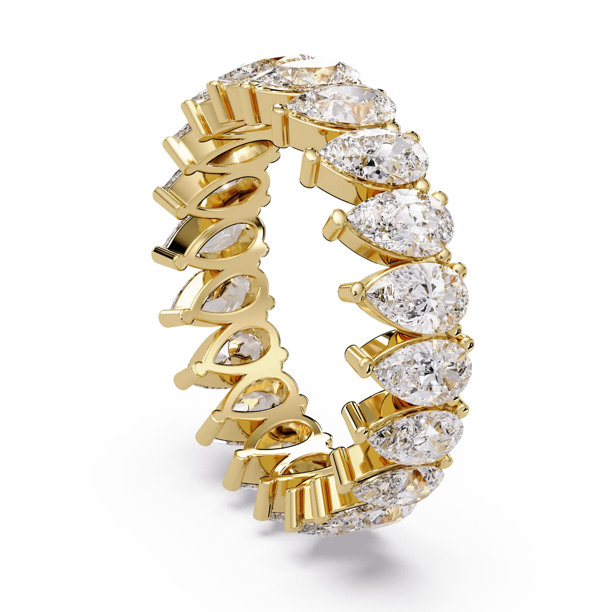 Pear Cut Lab Grown Diamond Eternity Wedding Band - Full Eternity Teardrop Diamond Ring