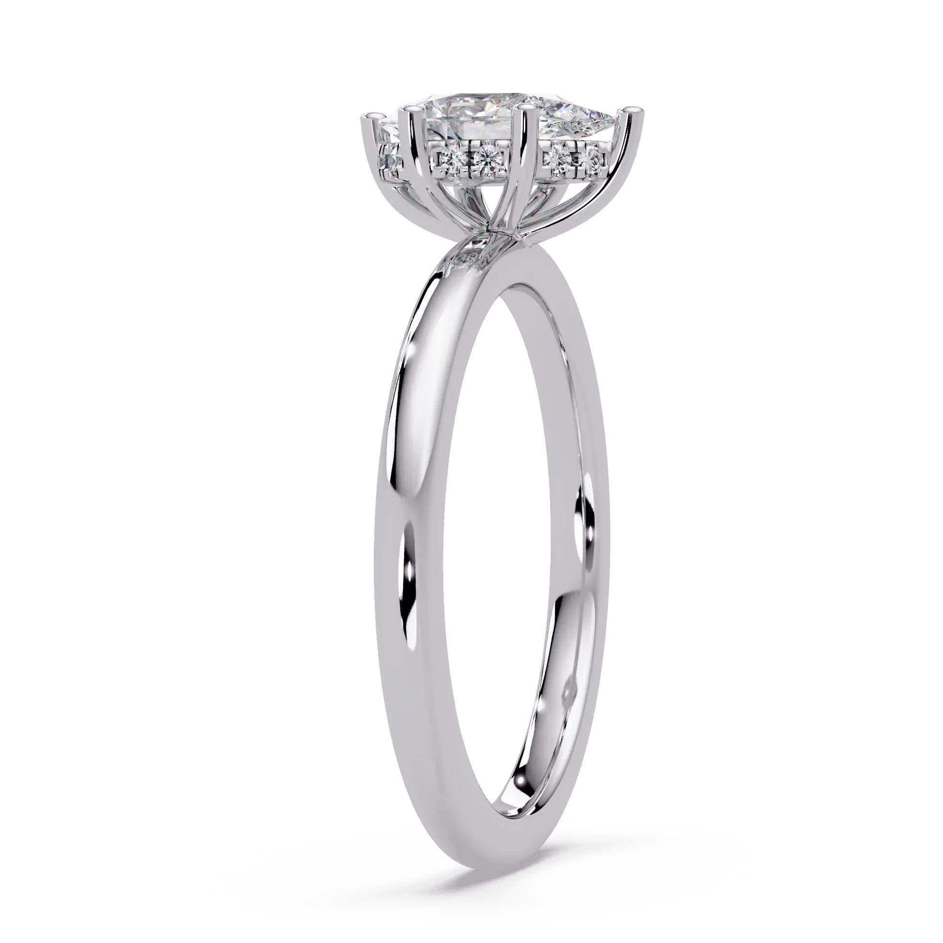 Pear Cut Lab Grown Diamond Solitaire Engagement Ring, Classic Teardrop Promise Ring, Minimalist Bridal Ring
