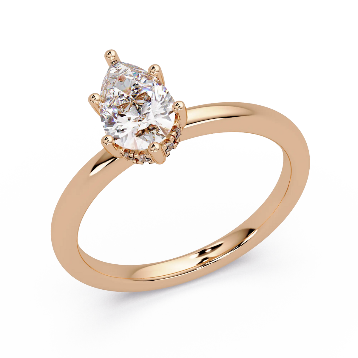 Pear Cut Lab Grown Diamond Solitaire Engagement Ring, Classic Teardrop Promise Ring, Minimalist Bridal Ring
