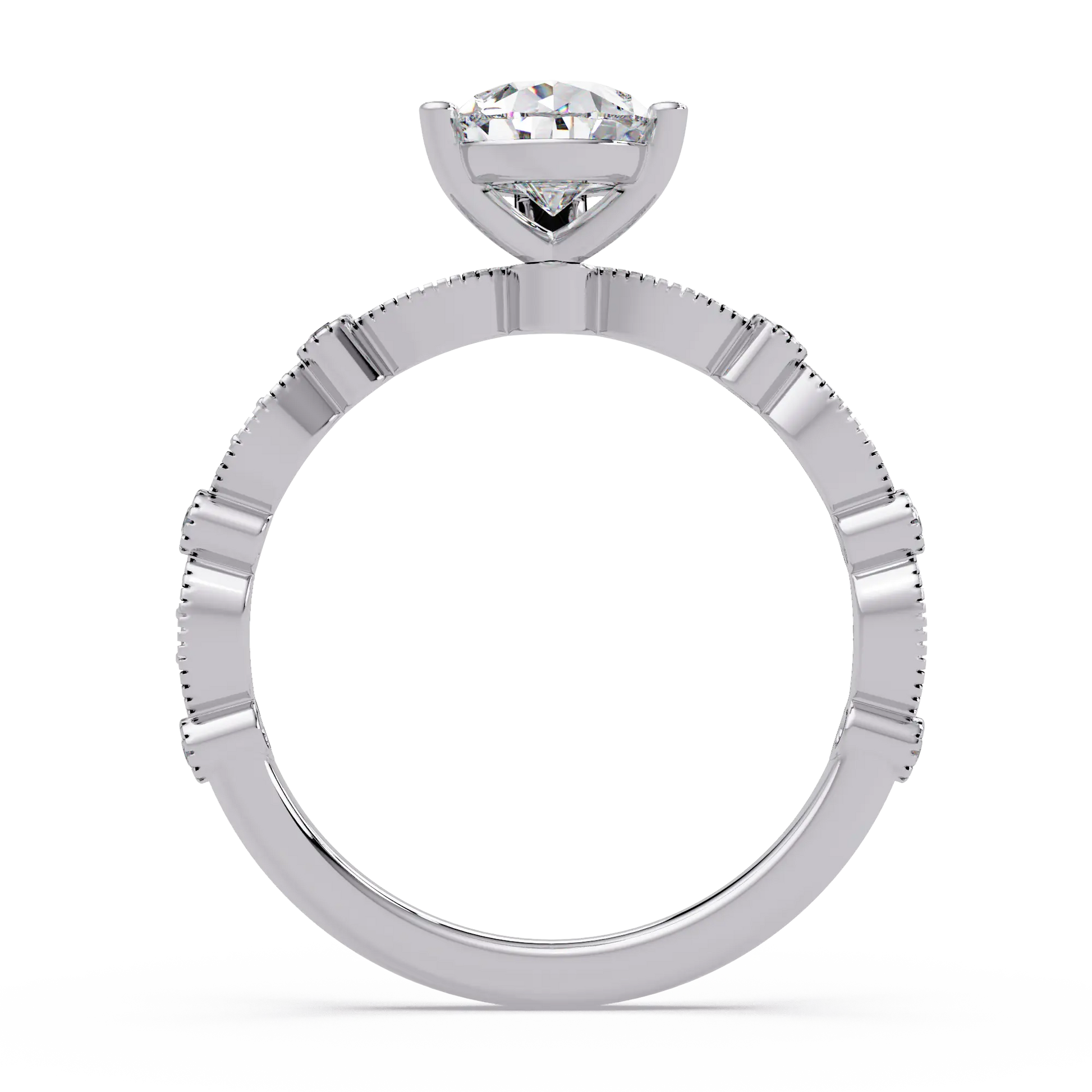 Pear Diamond Vintage Infinity Mil-grain Rose Gold Engagement Ring