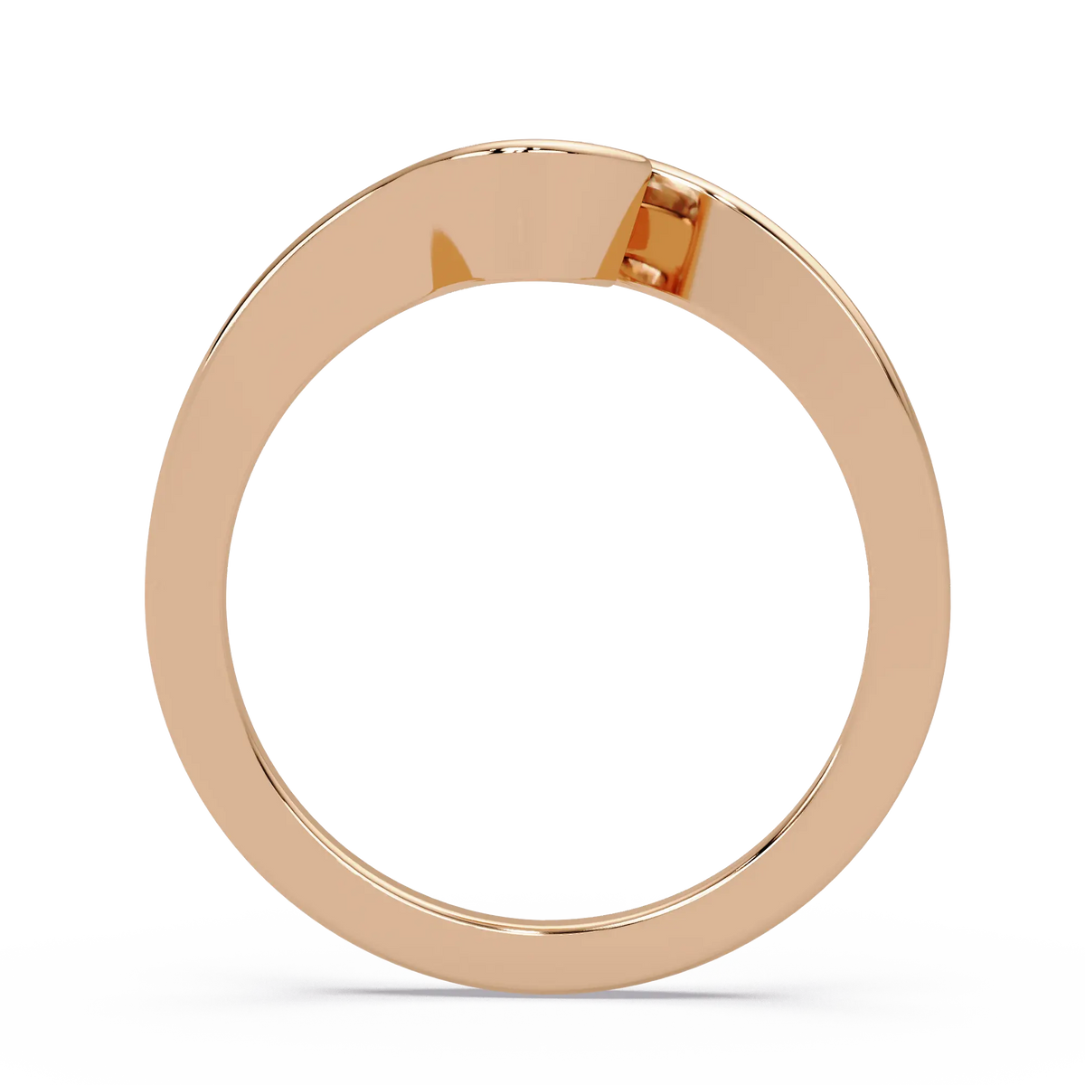 Pear Lab Grown Diamond Engagement Ring, Twisted Bypass Solitaire Ring, Minimalist Bridal Ring