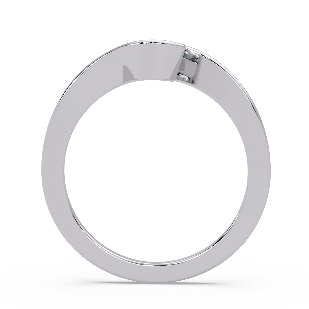 Pear Lab Grown Diamond Engagement Ring, Twisted Bypass Solitaire Ring, Minimalist Bridal Ring