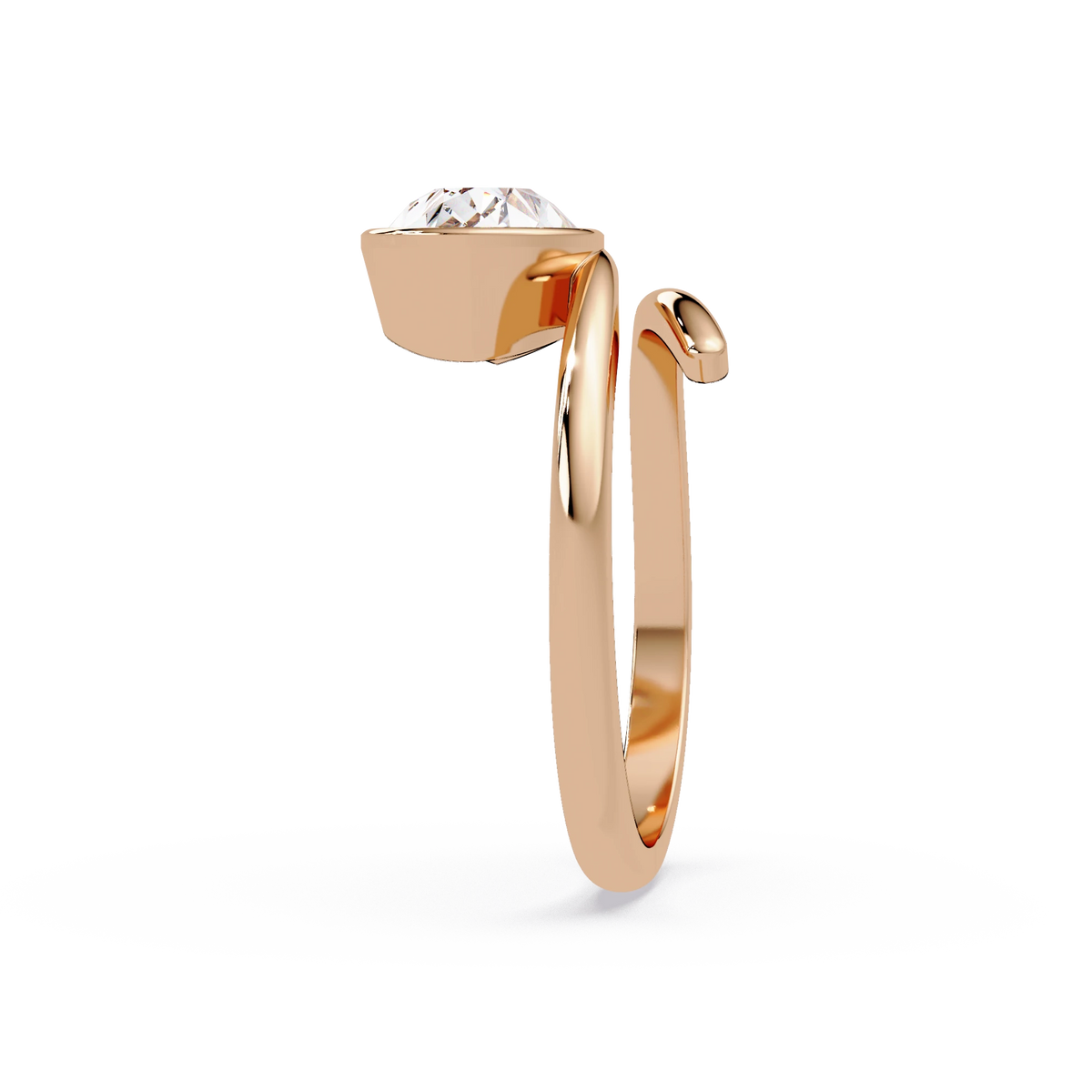 Pear Cut Diamond Twist Engagement Ring White Gold Sculptural Solitaire Bridal Ring