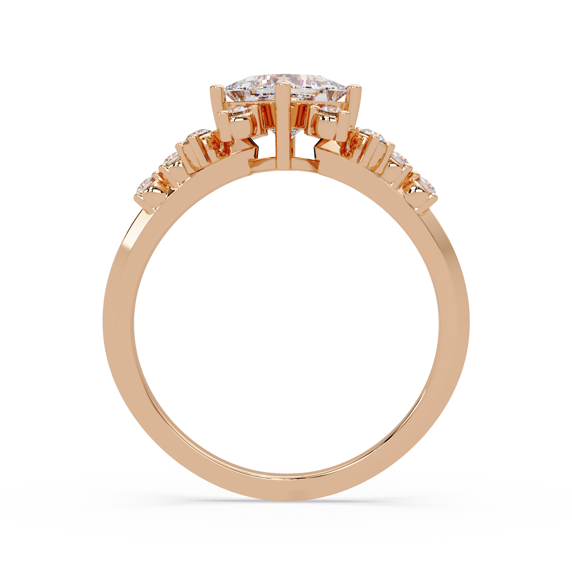 Princess Cut lab grown diamond Illusion ring