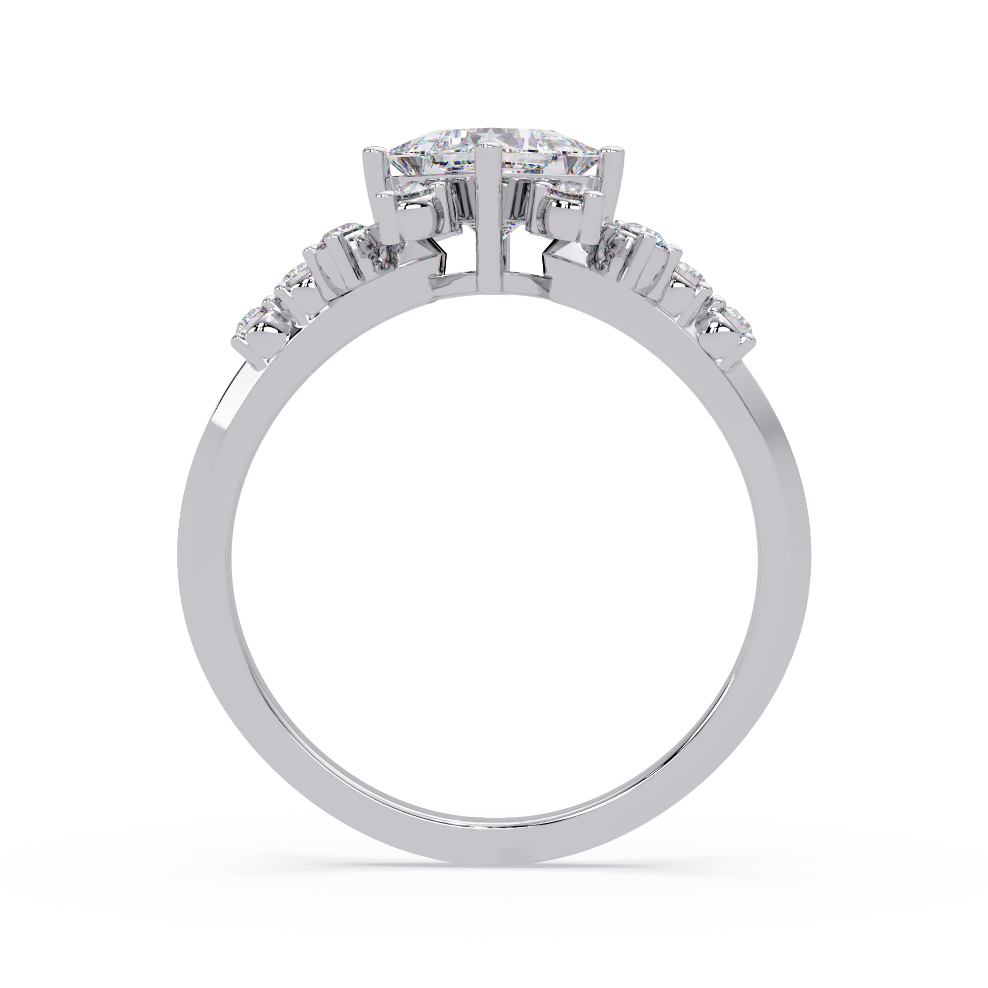 Princess Cut lab grown diamond Illusion ring