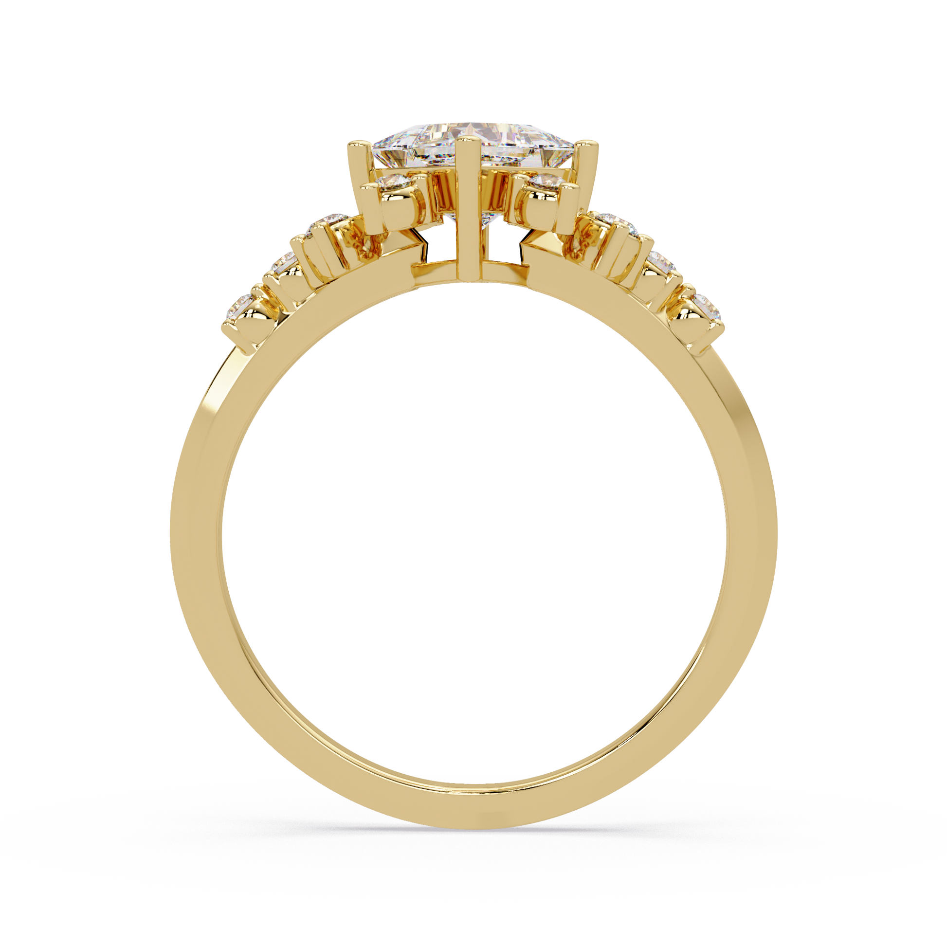 Princess Cut lab grown diamond Illusion ring