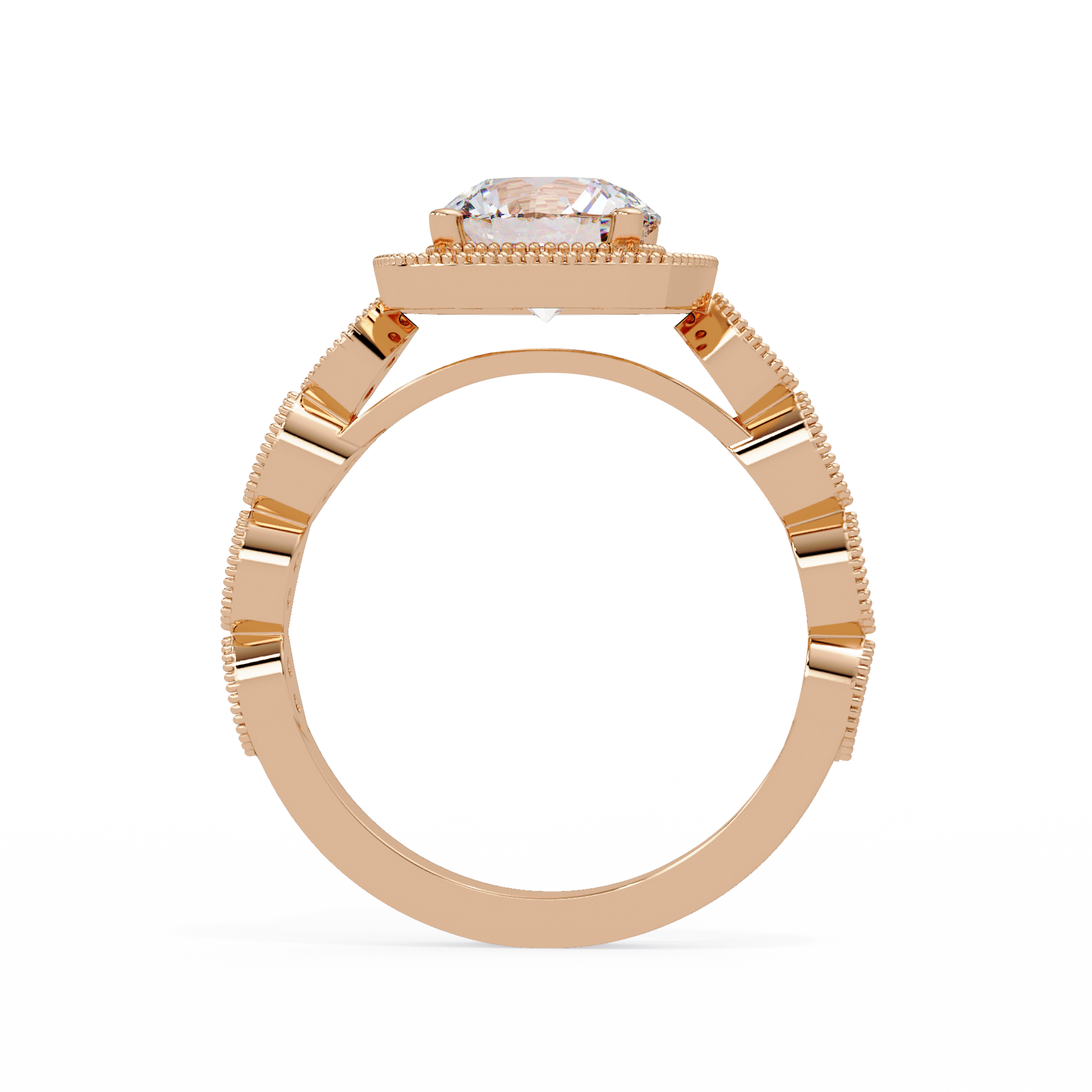 Round Cut Lab grown Diamond Ring With Halo Setting