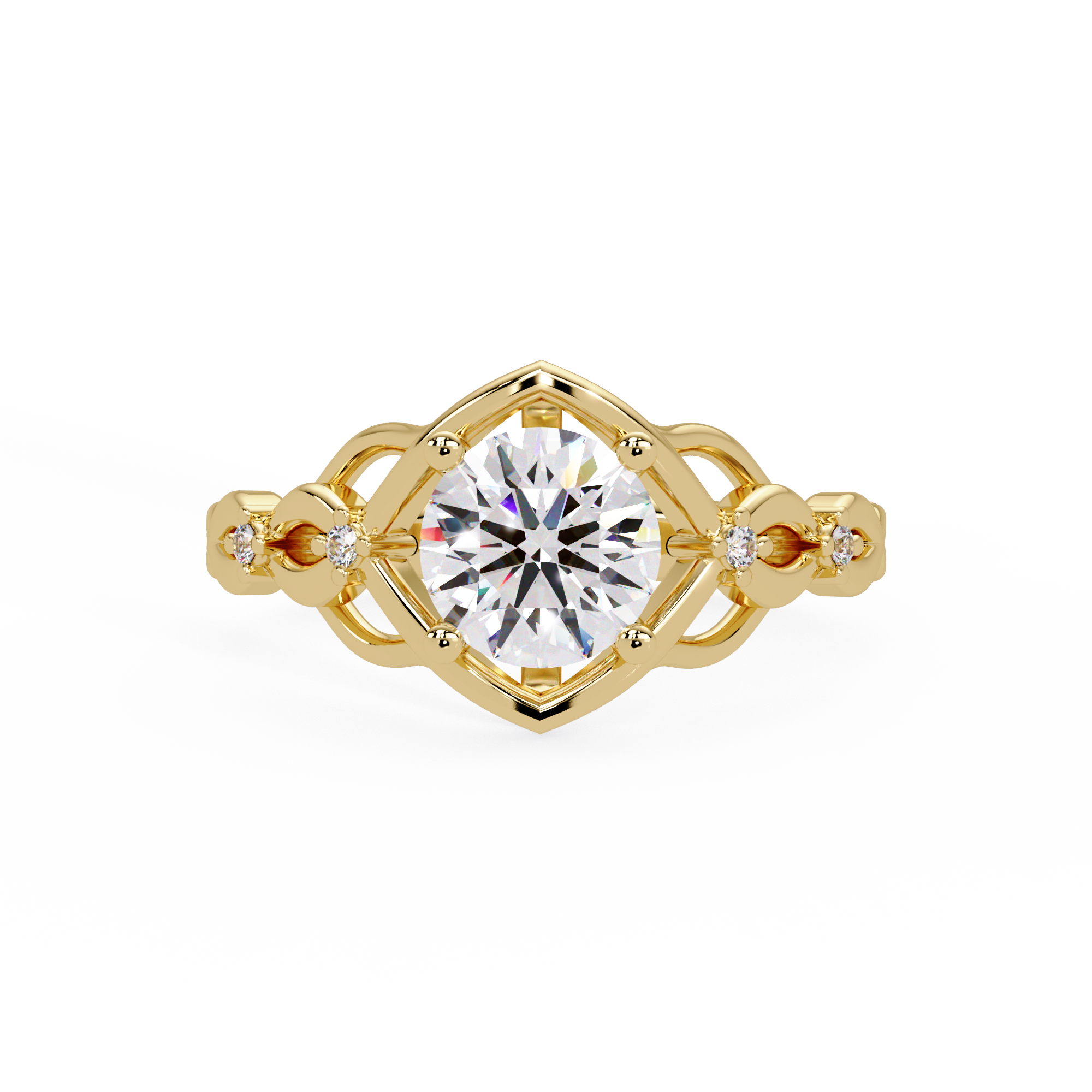 Round Cut lab grown Diamond Engagement Ring