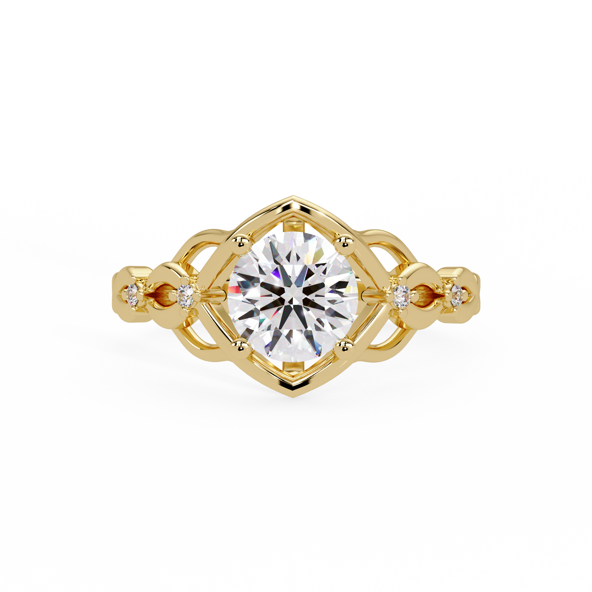 Round Cut lab grown Diamond Engagement Ring