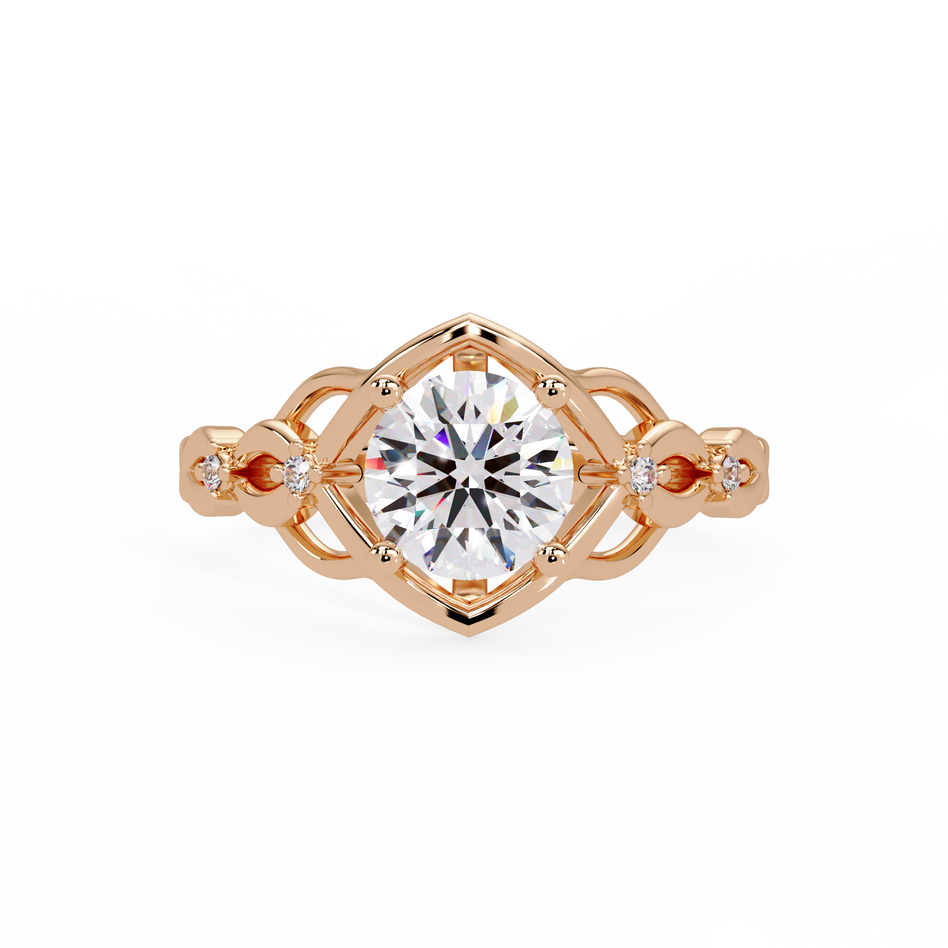 Round Cut lab grown Diamond Engagement Ring