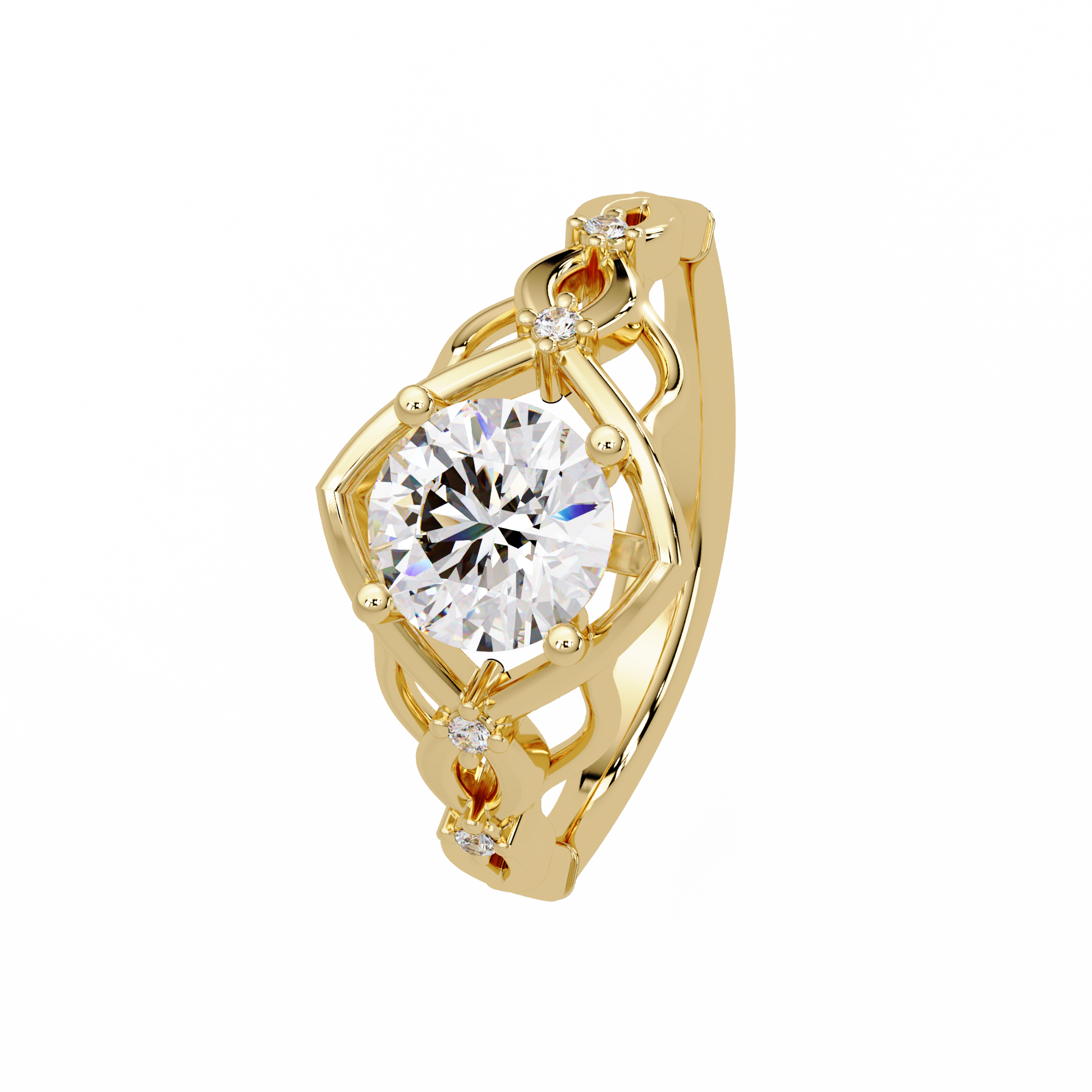Round Cut lab grown Diamond Engagement Ring