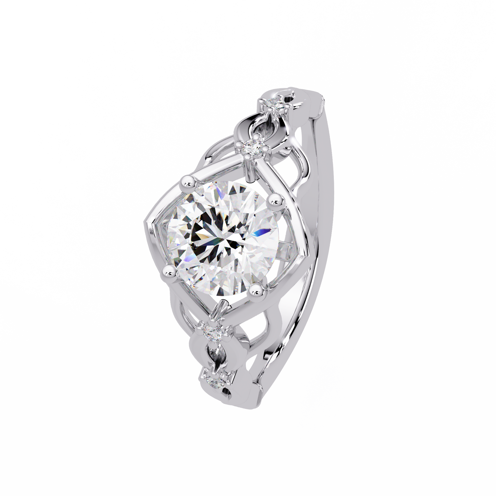 Round Cut lab grown Diamond Engagement Ring