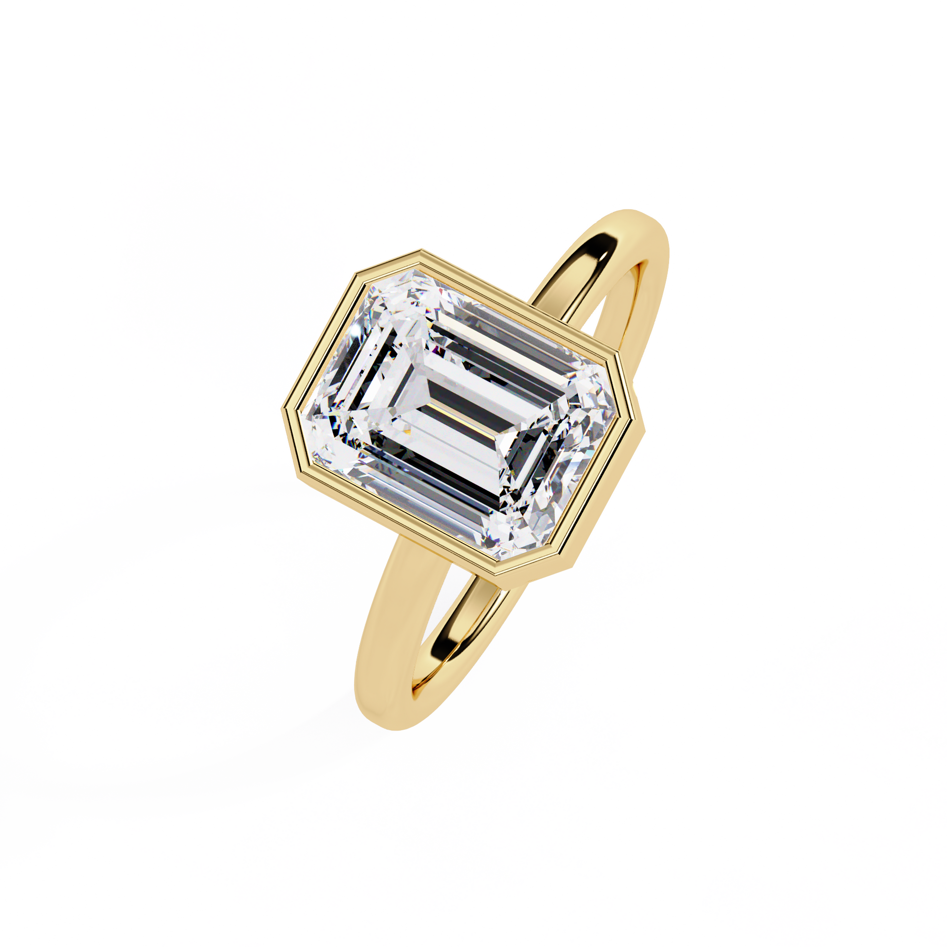 Emerald Cut Lab grown Diamond Solitaire Ring