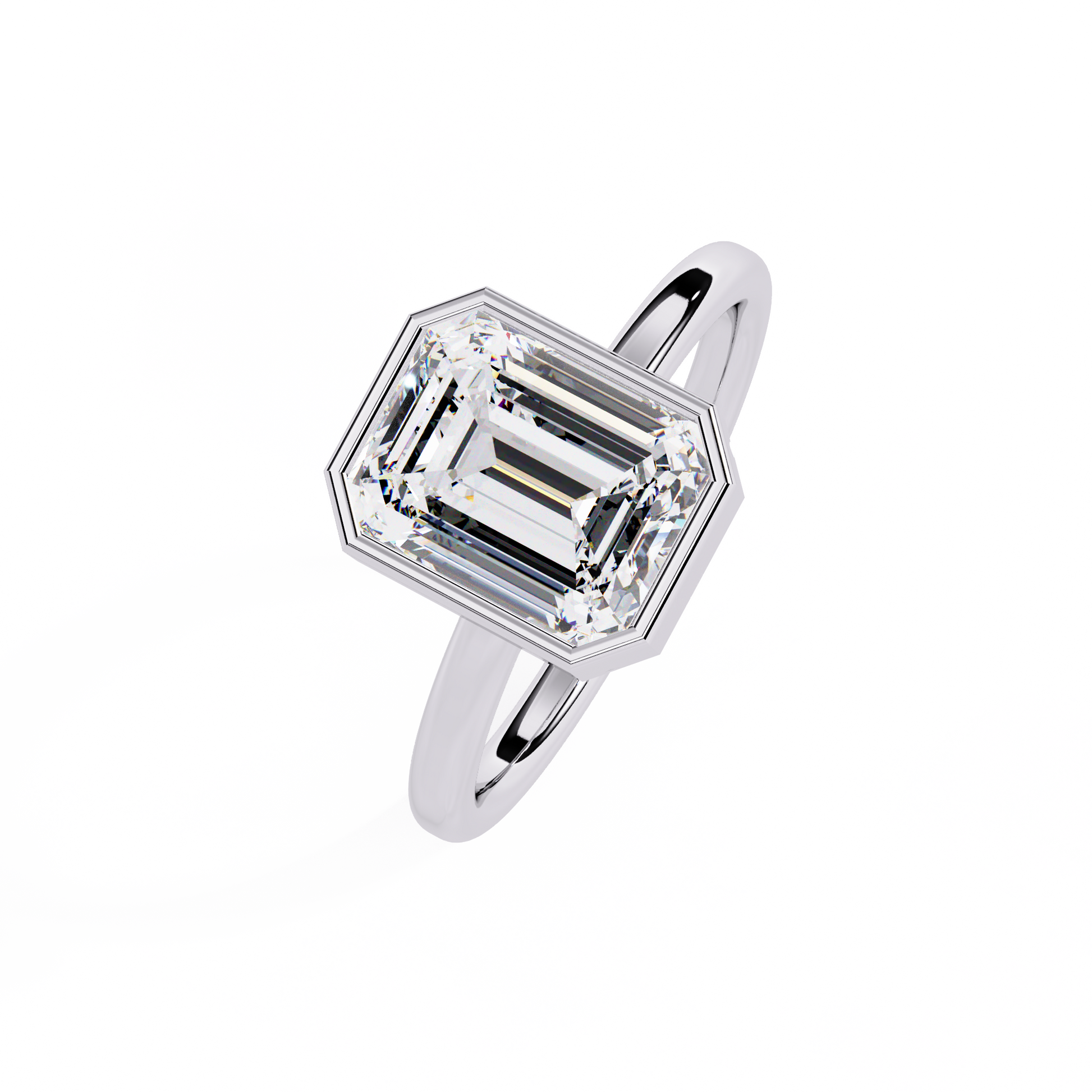 Emerald Cut Lab grown Diamond Solitaire Ring