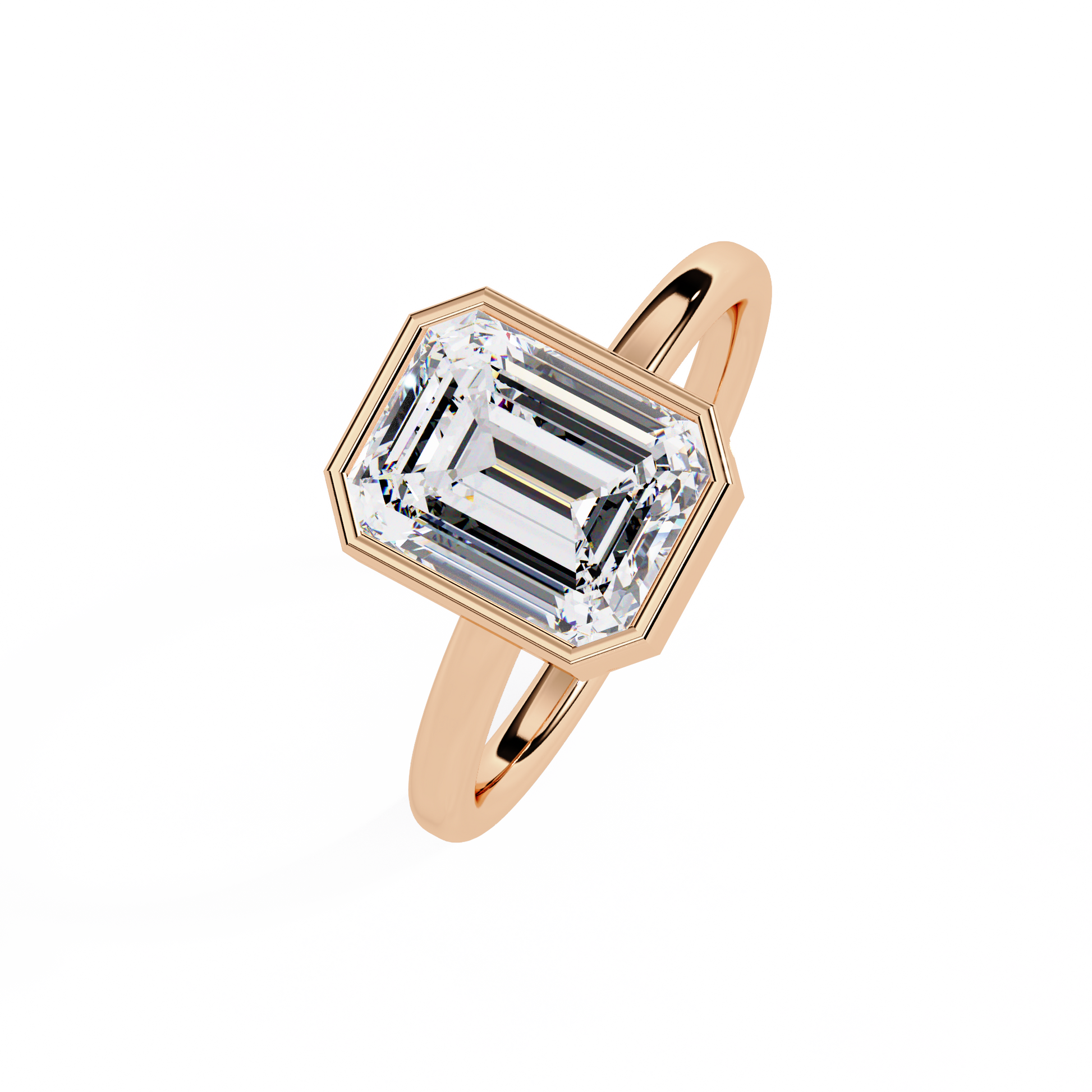 Emerald Cut Lab grown Diamond Solitaire Ring