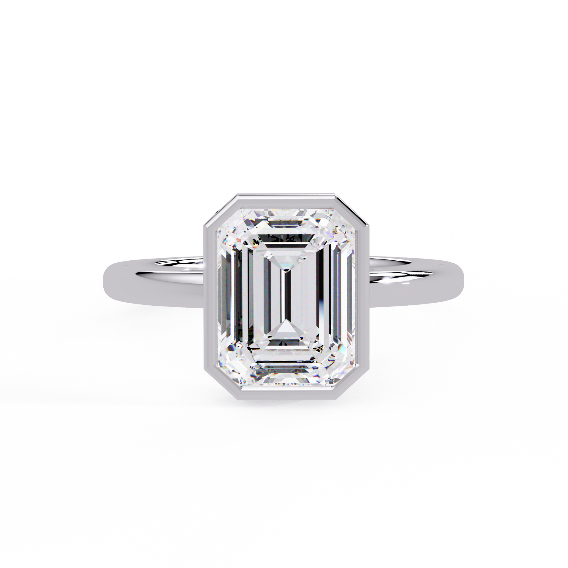 Emerald Cut Lab grown Diamond Solitaire Ring