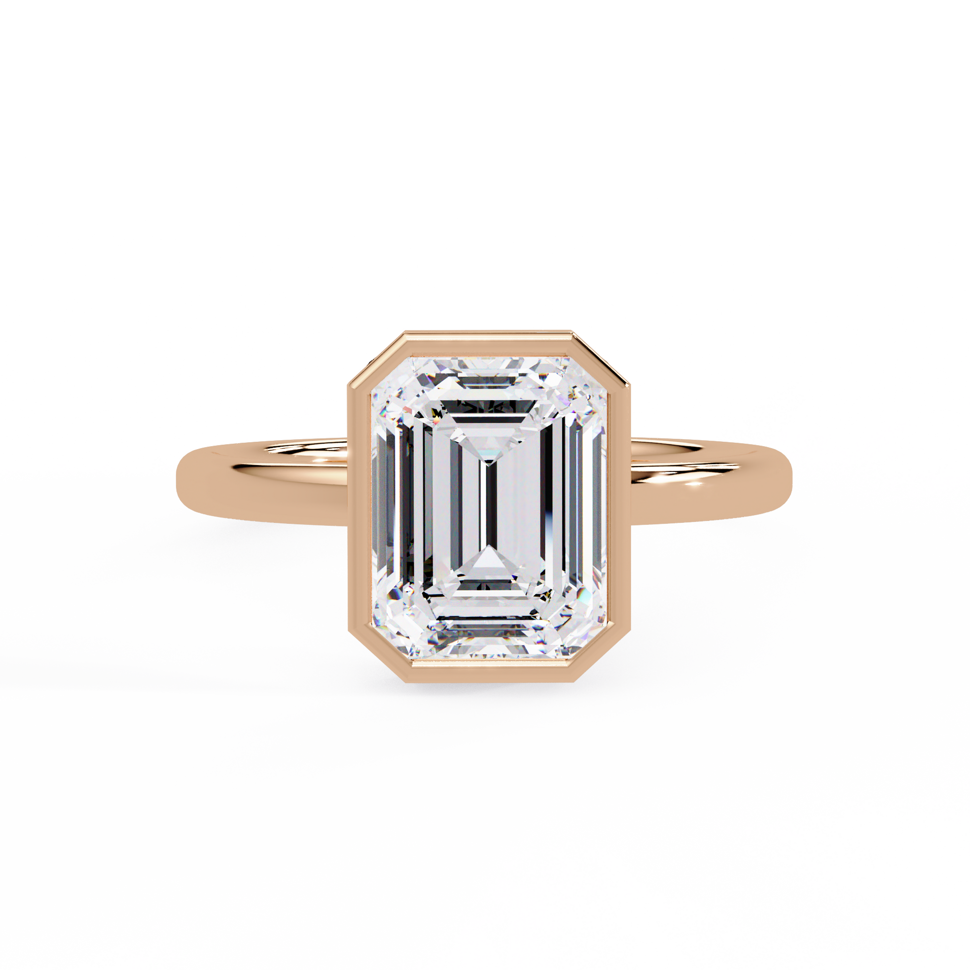 Emerald Cut Lab grown Diamond Solitaire Ring