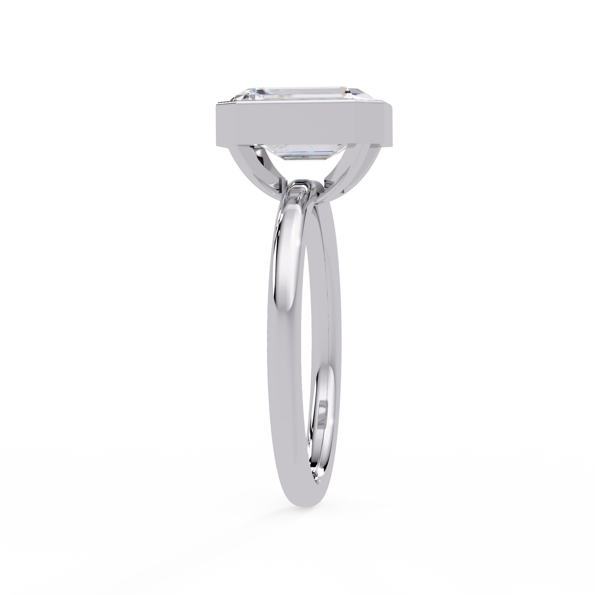 Emerald Cut Lab grown Diamond Solitaire Ring