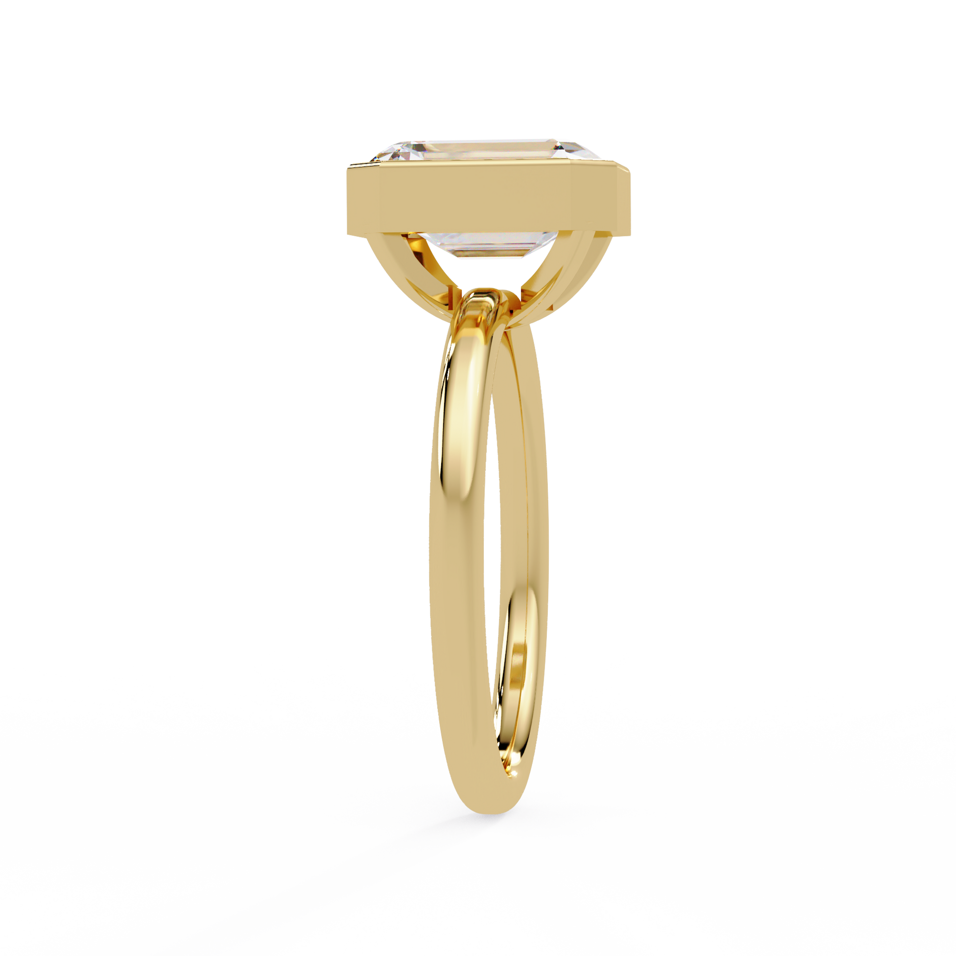 Emerald Cut Lab grown Diamond Solitaire Ring