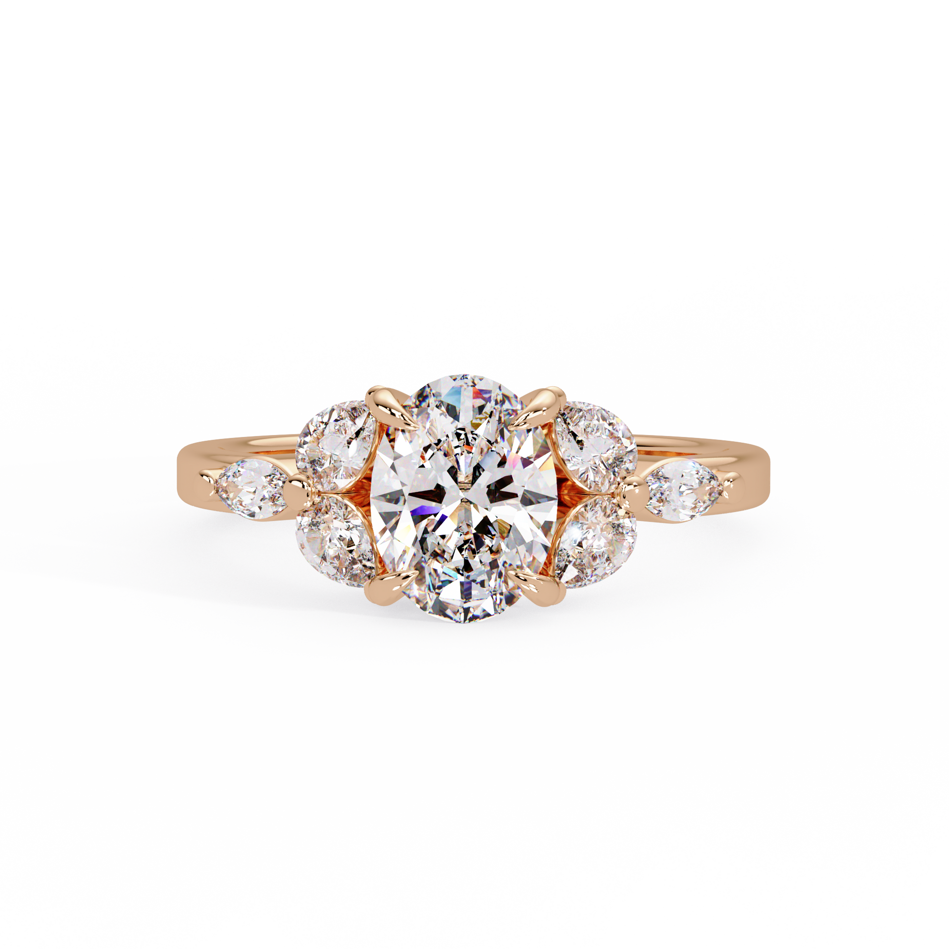 Oval Cut Lab Grown Diamond Engagement Ring