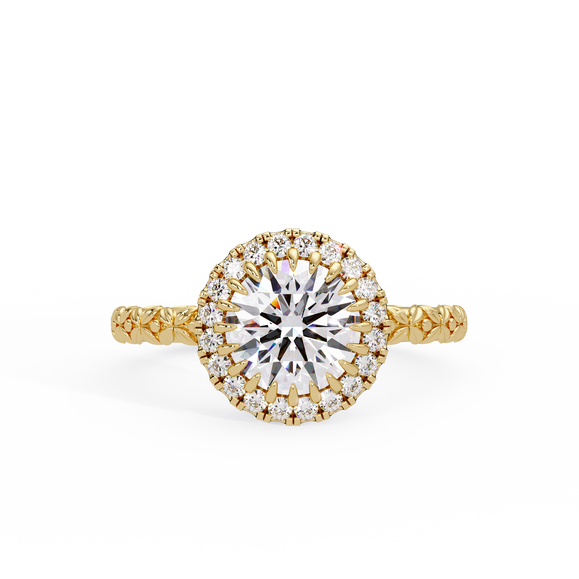 Round Cur Lab Grown Diamond Halo Ring