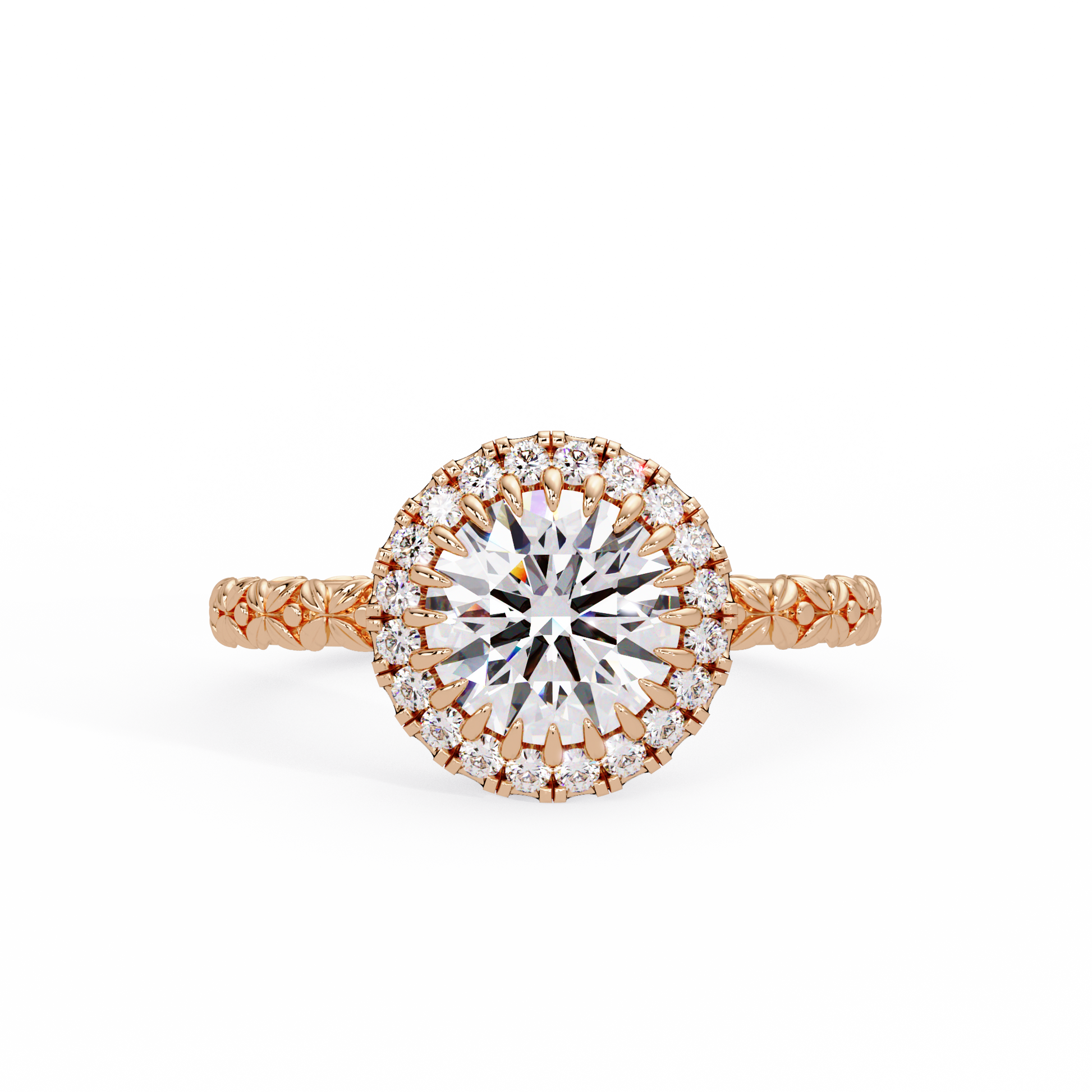 Round Cur Lab Grown Diamond Halo Ring