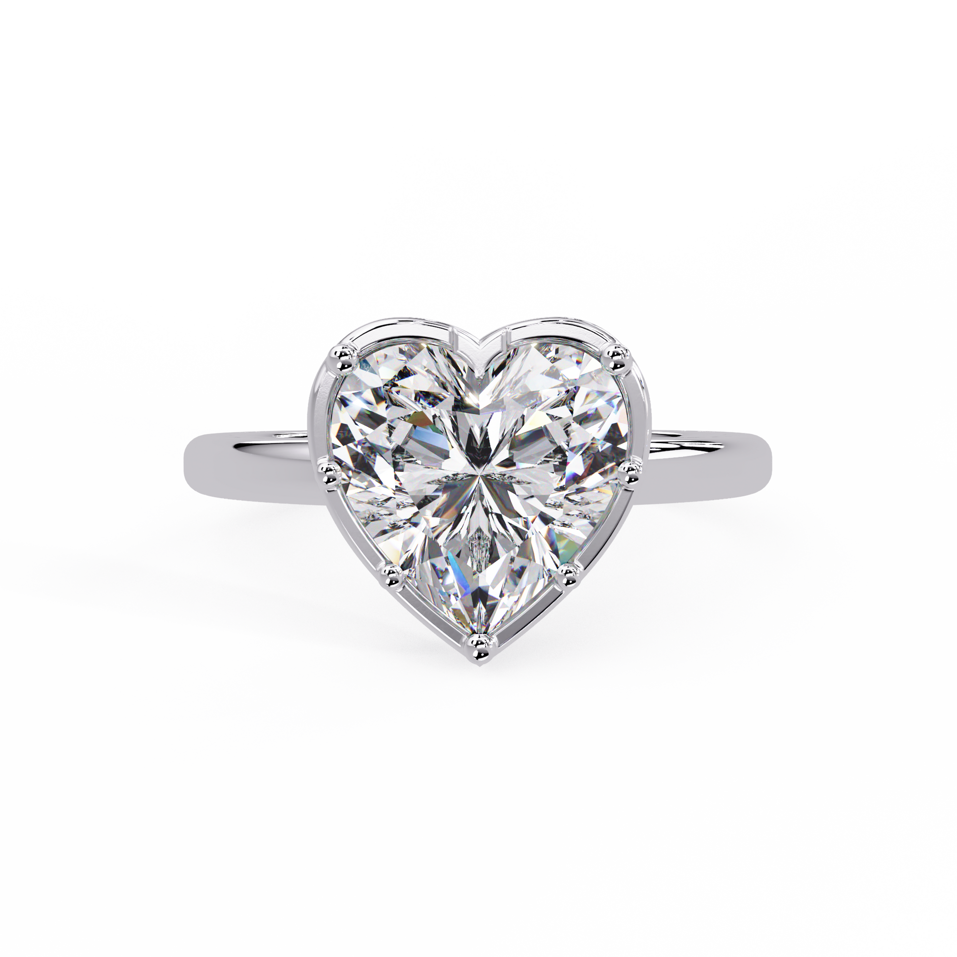 Heart Cut Lab grown Diamond Solitaire Engagement Ring