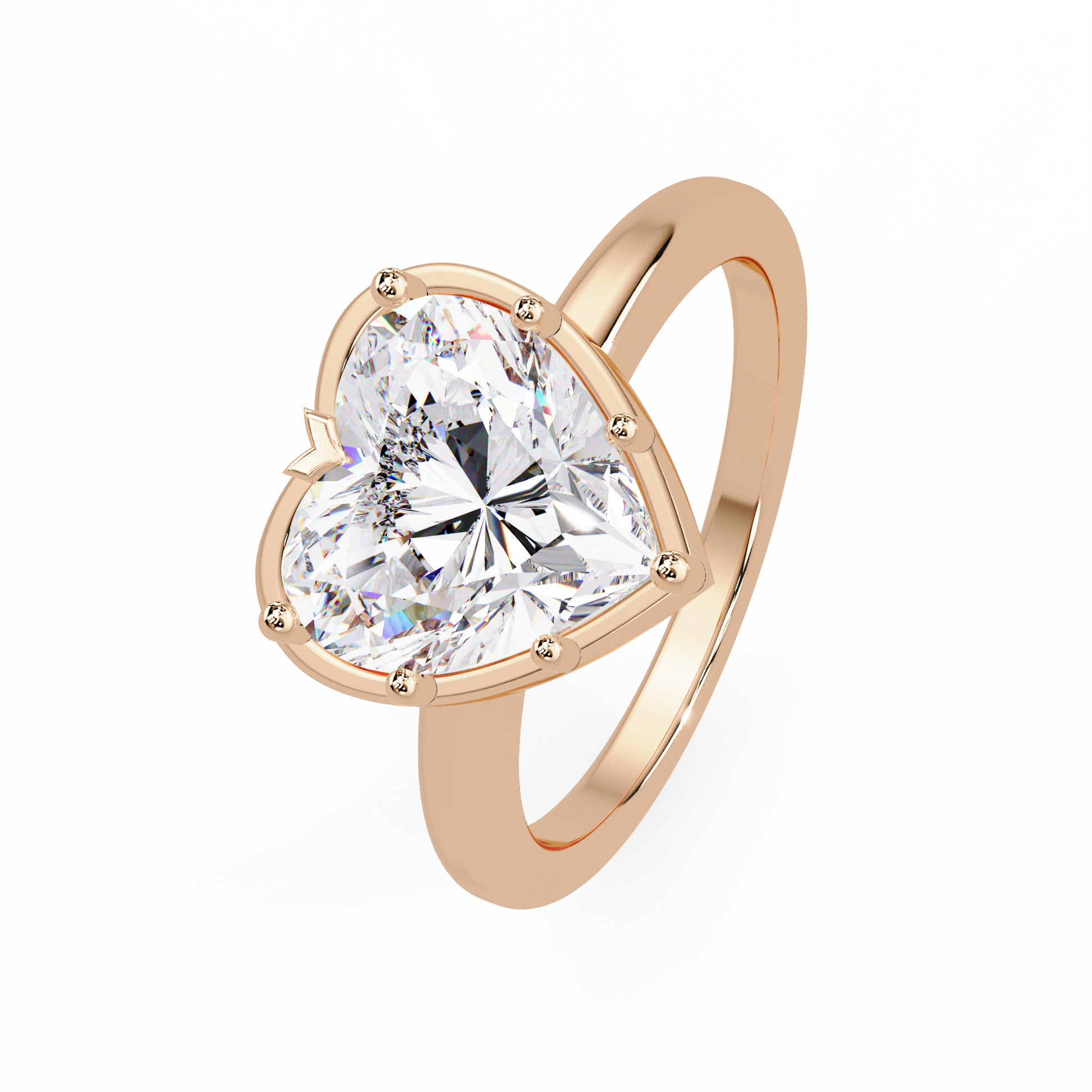Heart Cut Lab grown Diamond Solitaire Engagement Ring