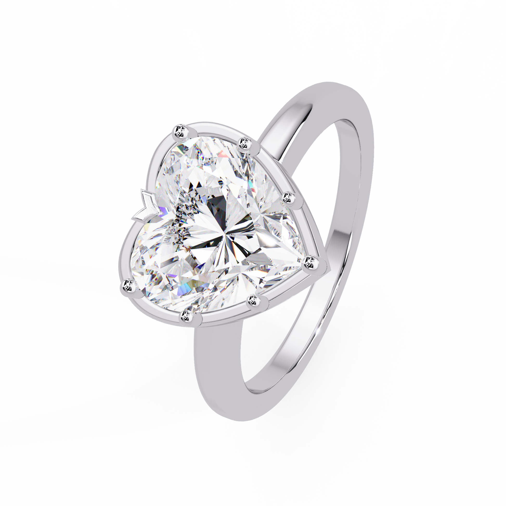 Heart Cut Lab grown Diamond Solitaire Engagement Ring