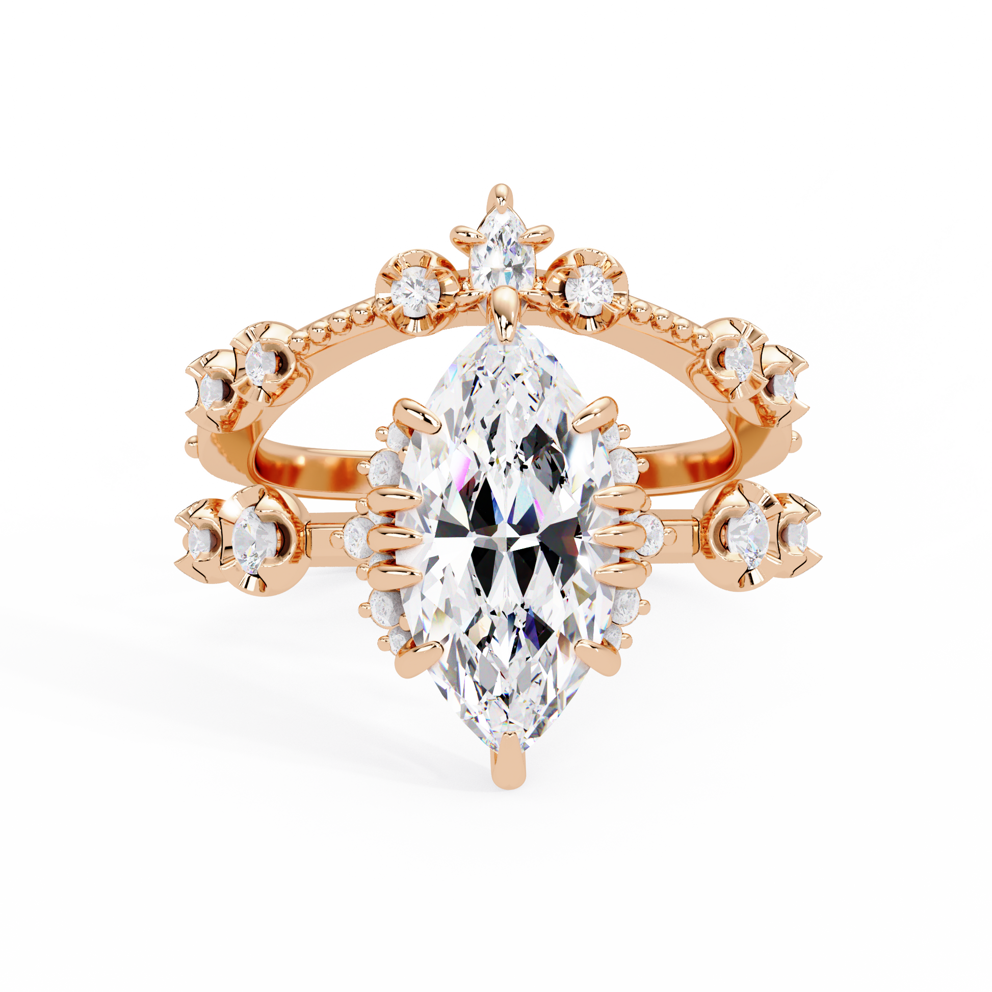 Marquise Cut Lab grow Diamond Engagement ring