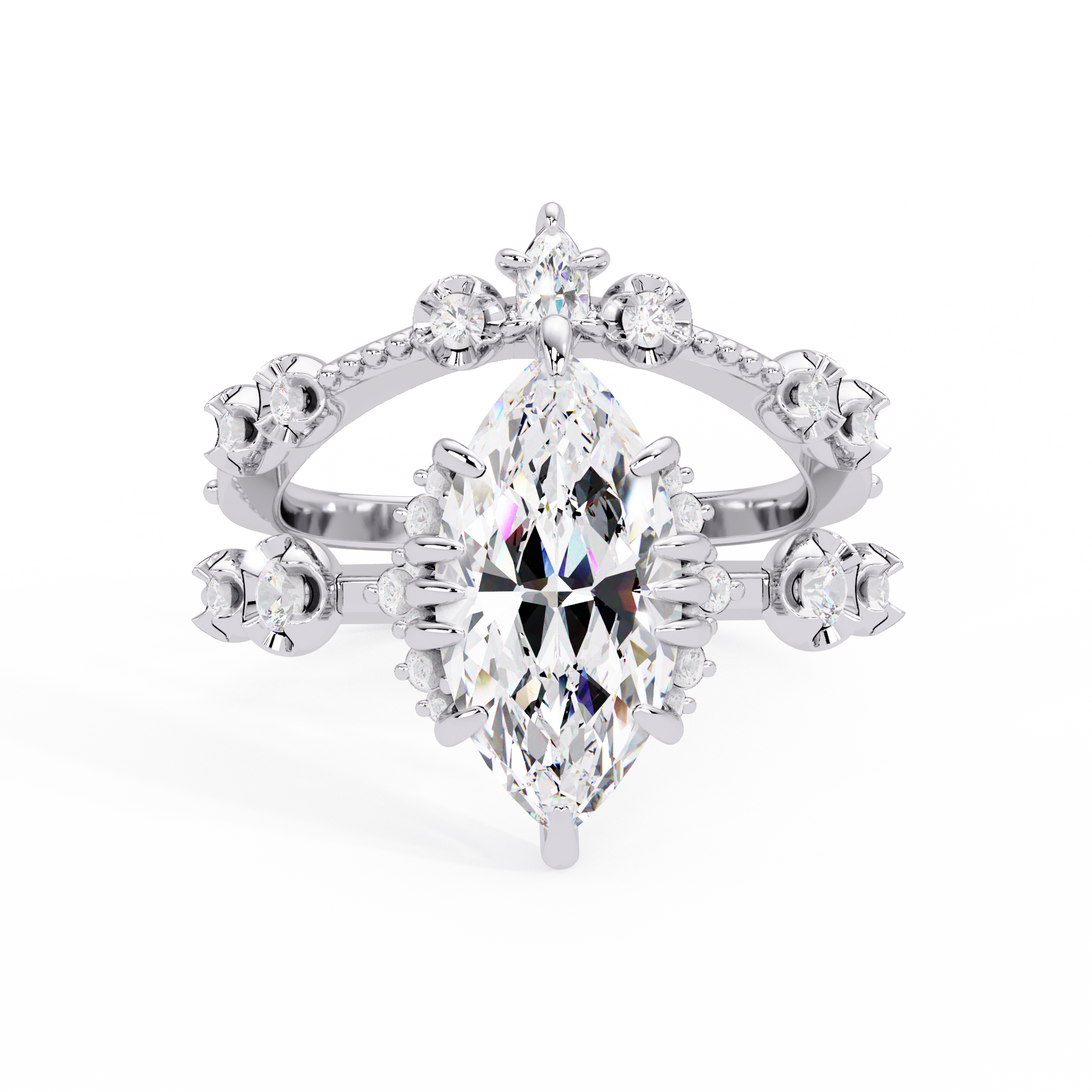 Marquise Cut Lab grow Diamond Engagement ring
