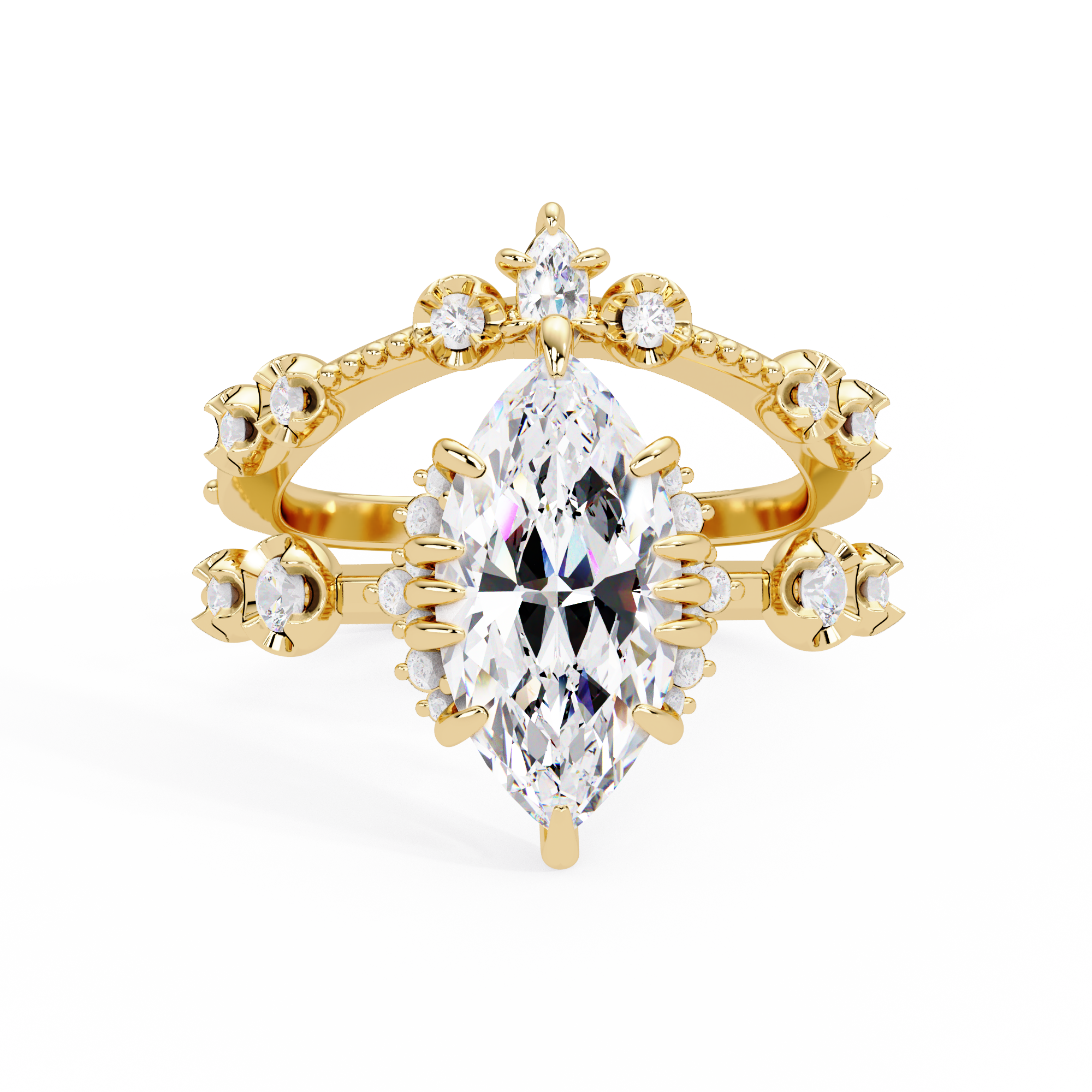 Marquise Cut Lab grow Diamond Engagement ring